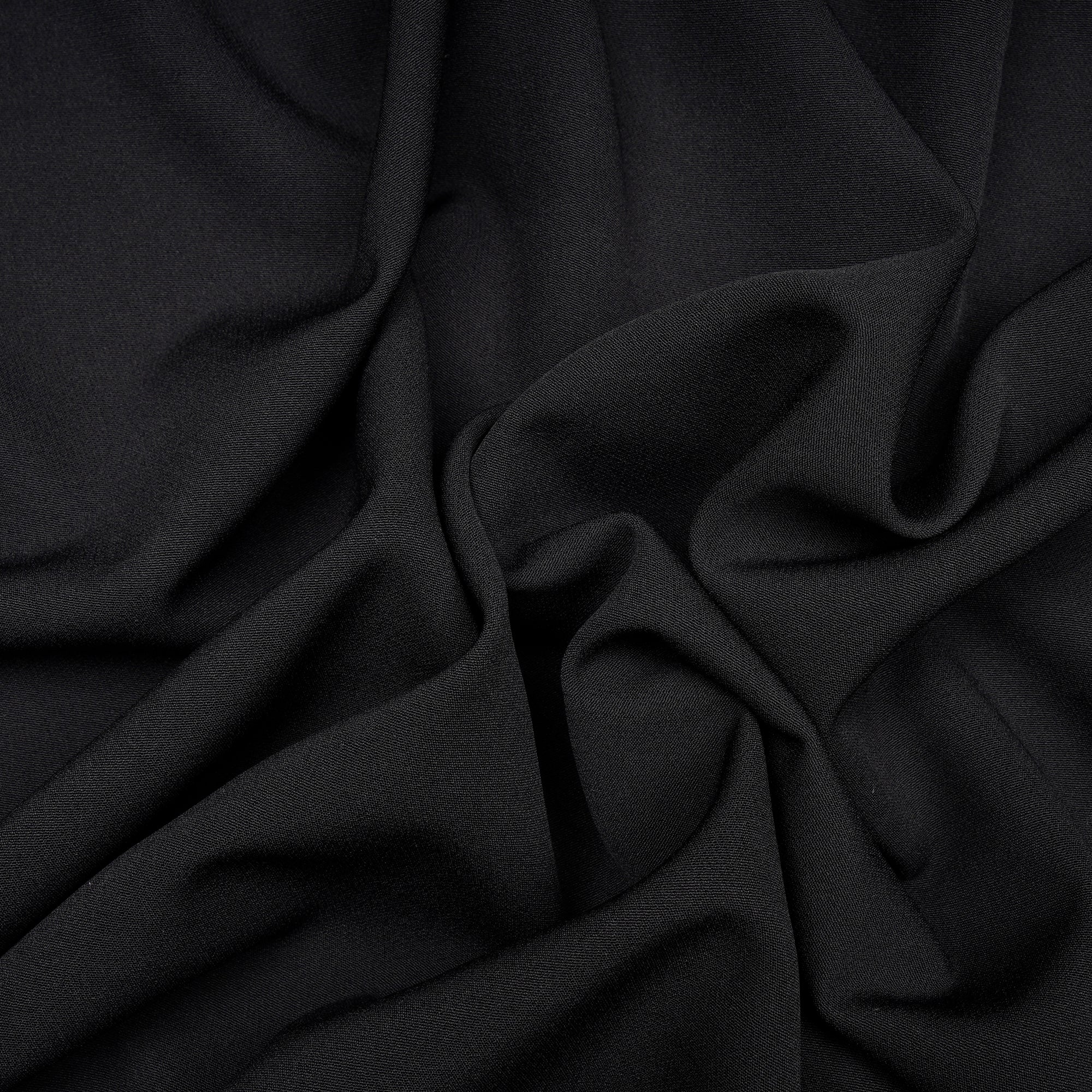 Black Solid Dyed Imported Banana Crepe Fabric (60" Width)