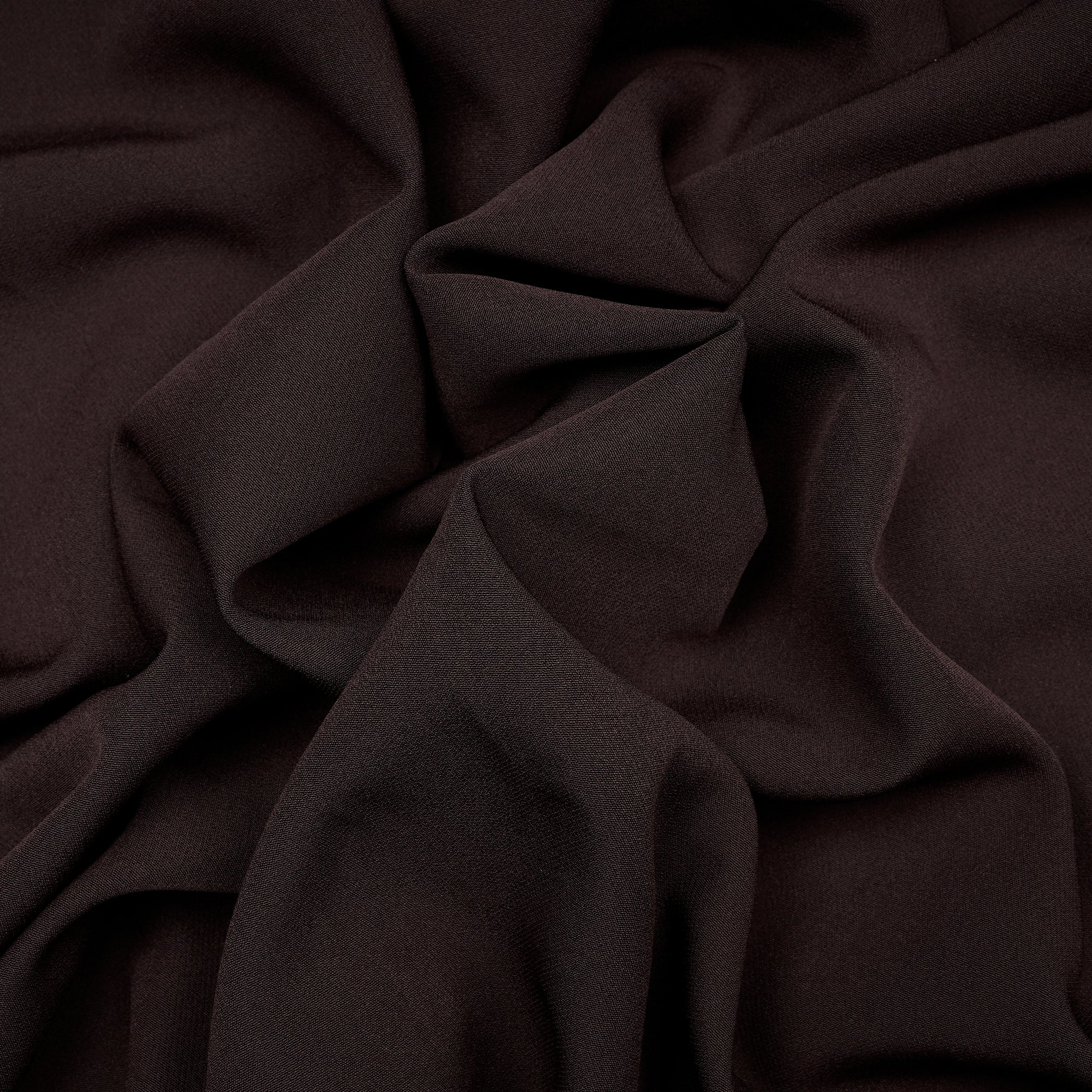 Seal Brown Solid Dyed Imported Banana Crepe Fabric (60" Width)