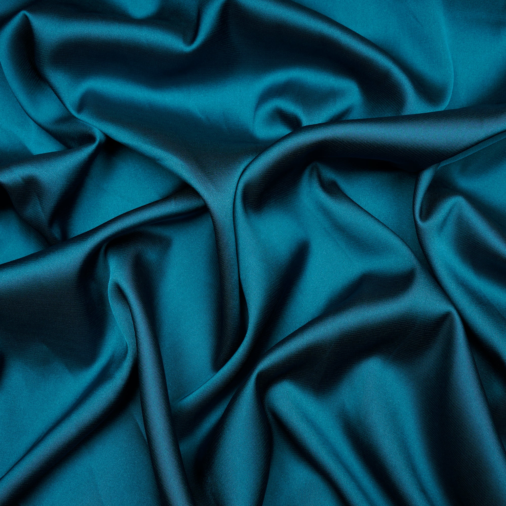 Harbor Blue Solid Dyed Imported Armani Satin Fabric (60" Width)