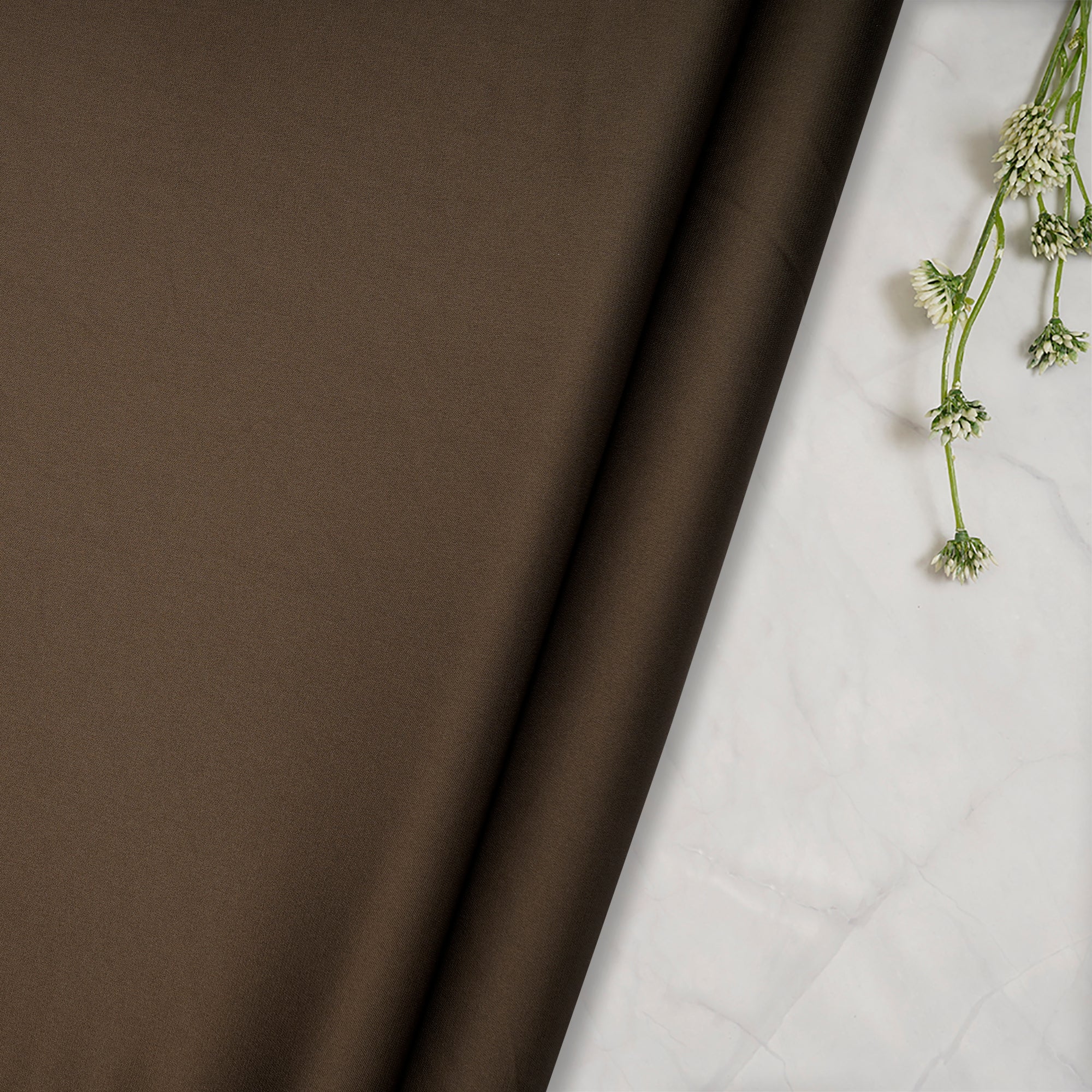 Dark Olive Solid Dyed Imported Armani Satin Fabric (60" Width)