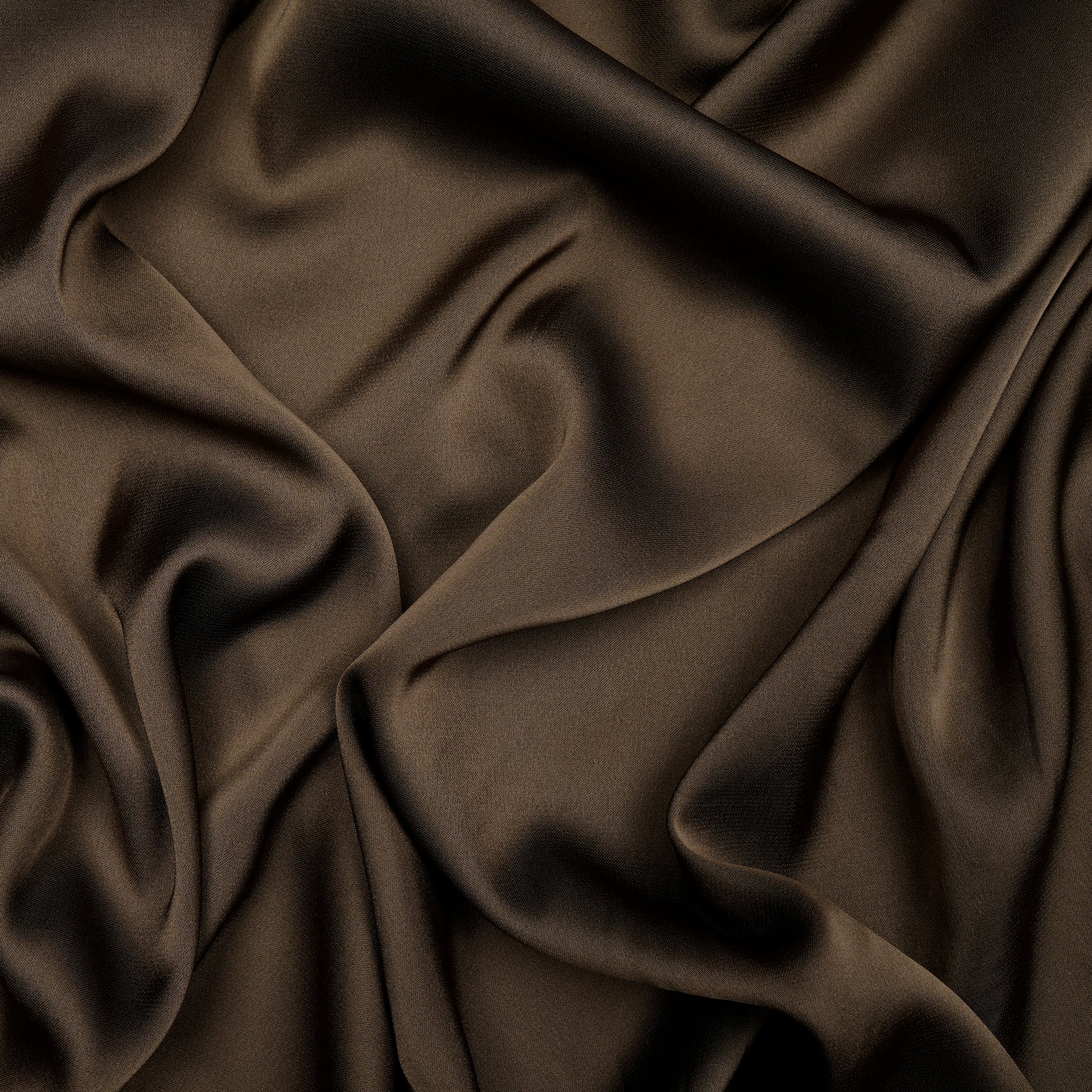 Dark Olive Solid Dyed Imported Armani Satin Fabric (60" Width)
