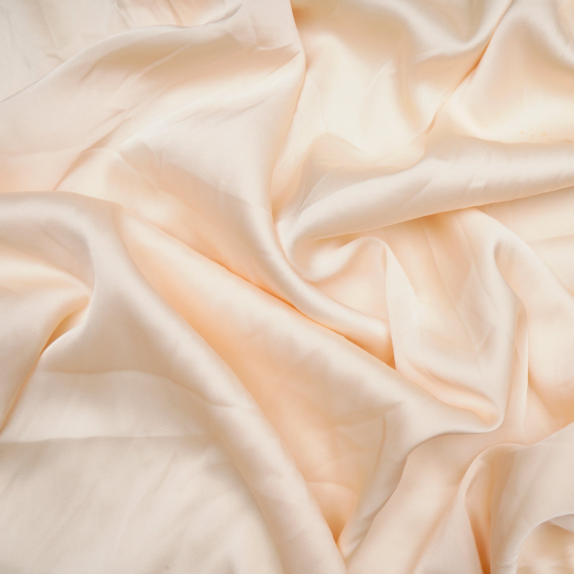 Cream Solid Dyed Imported Armani Satin Fabric (60" Width)