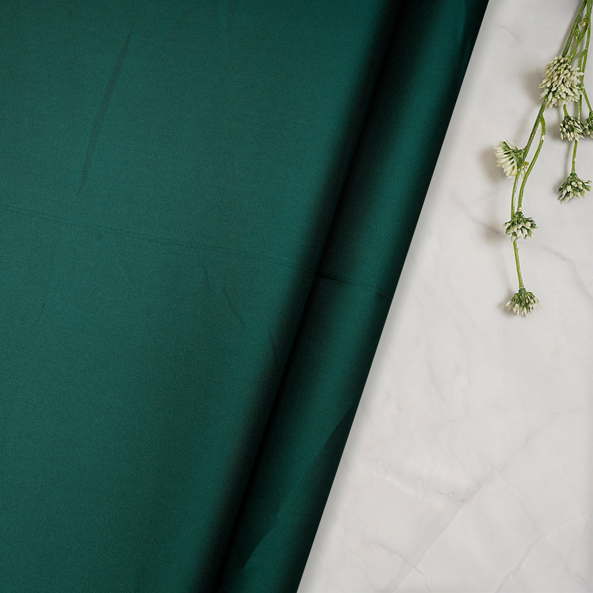 Dark Green Solid Dyed Imported Armani Satin Fabric (60" Width)