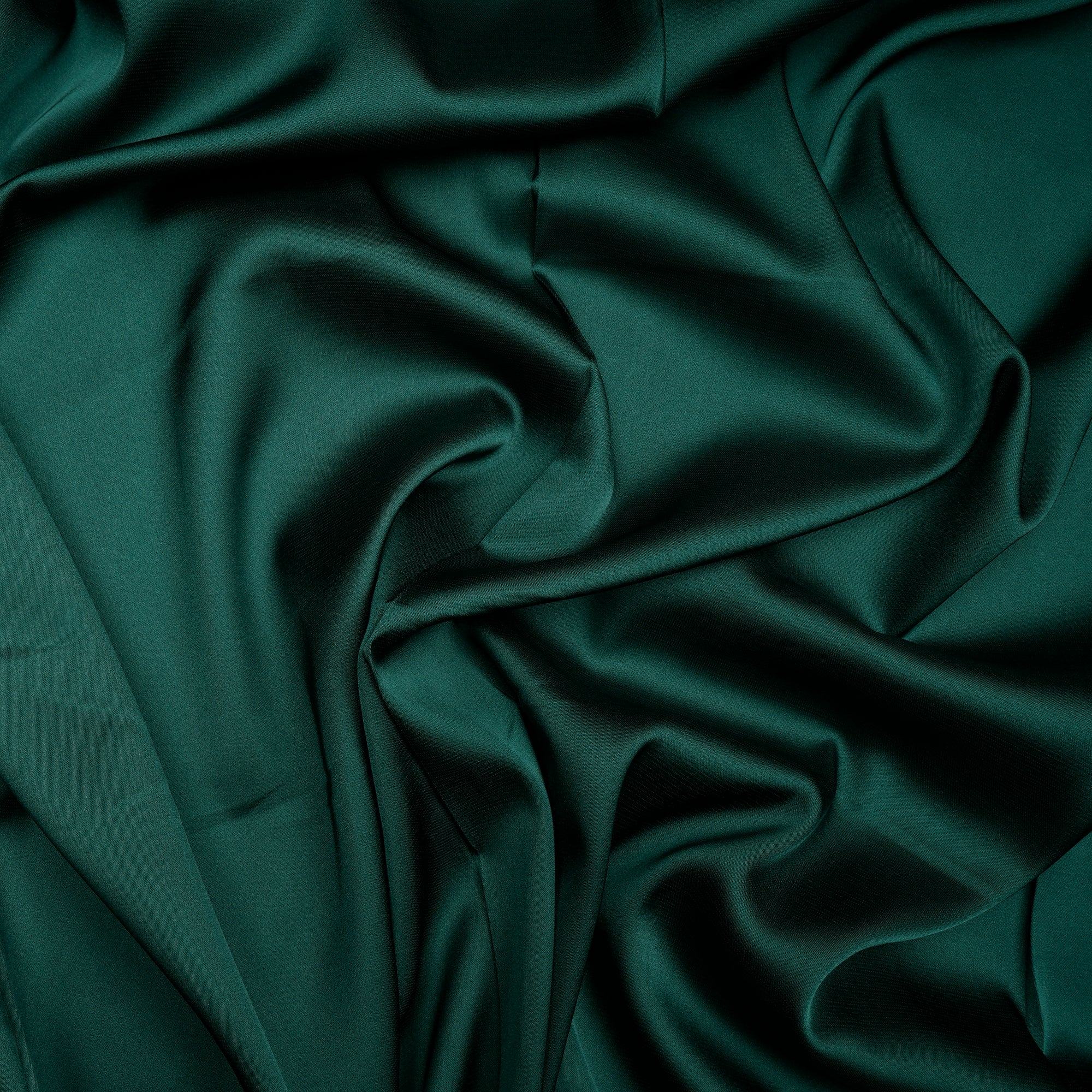 Dark Green Solid Dyed Imported Armani Satin Fabric (60" Width)