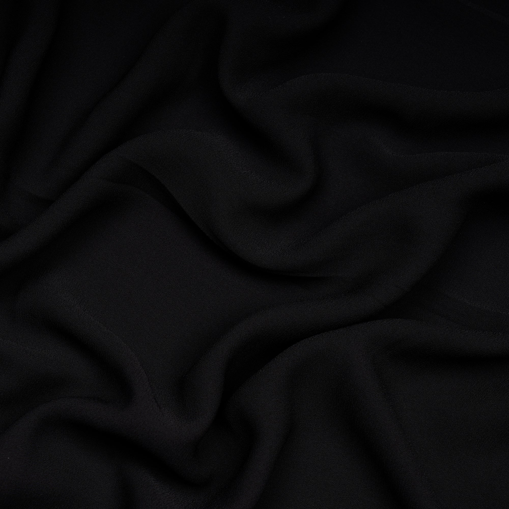 Black Solid Dyed Imported Royal Georgette Fabric (60" Width)