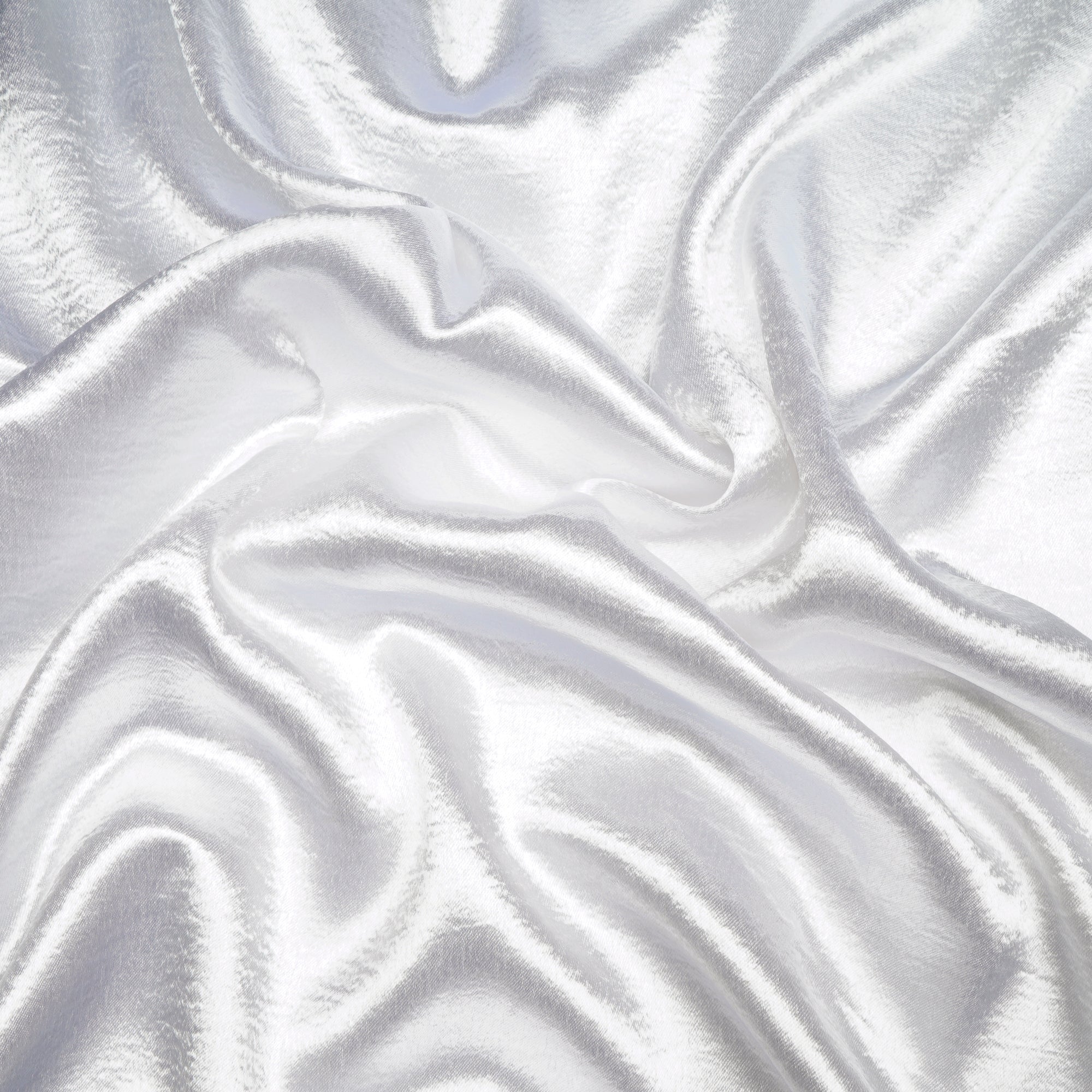 White Solid Dyed Imported Lido Satin Fabric (60" Width)