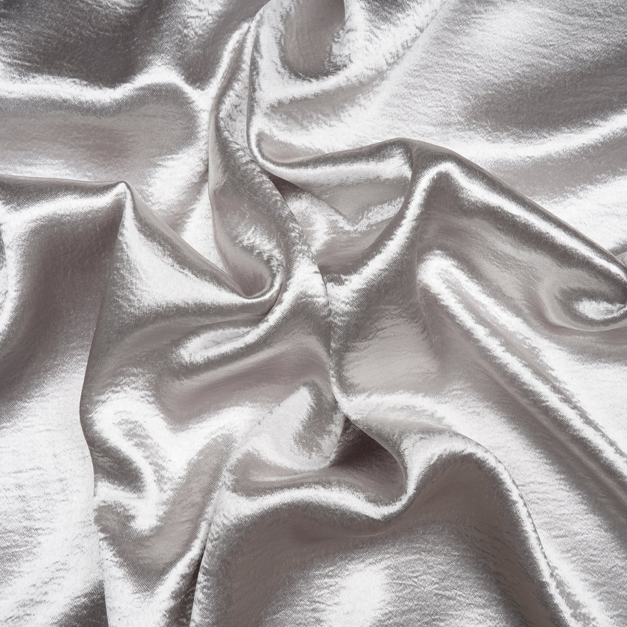 Silver Solid Dyed Imported Lido Satin Fabric (60" Width)