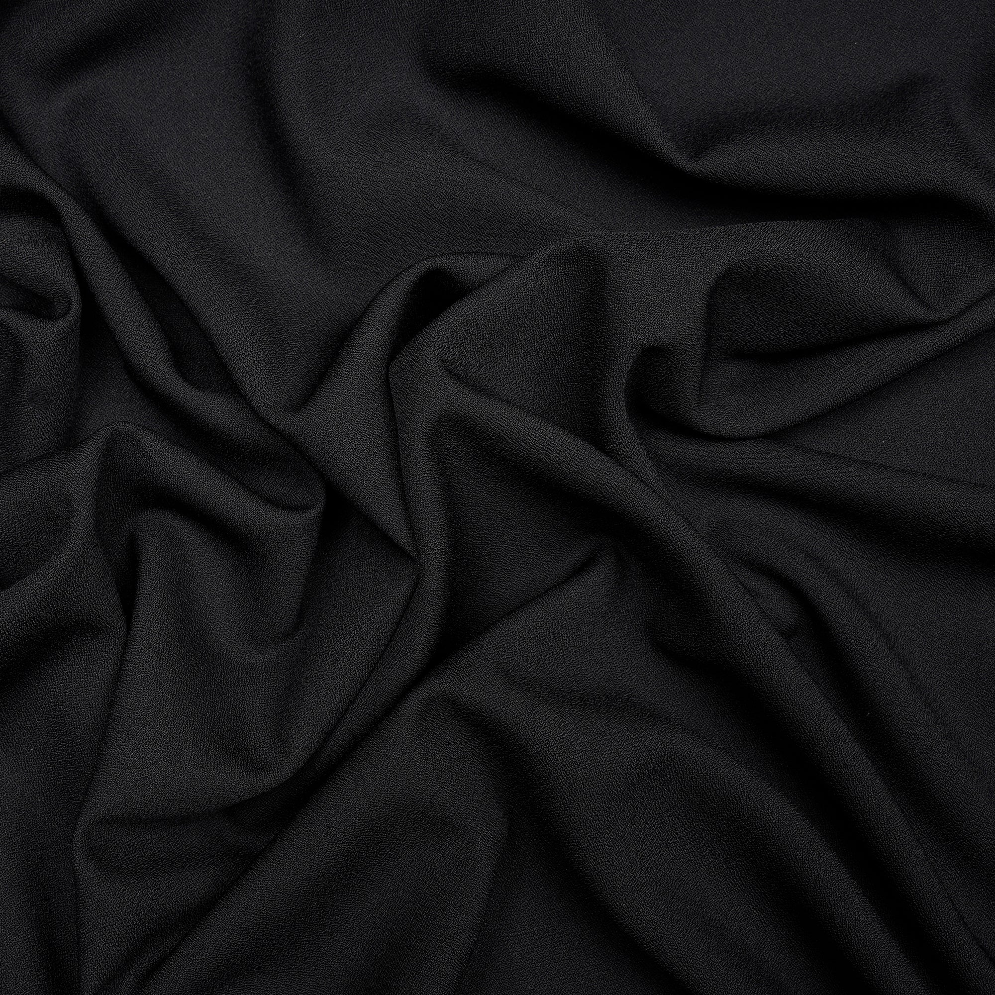 Black Solid Dyed Imported Moss Crepe Fabric (60" Width)