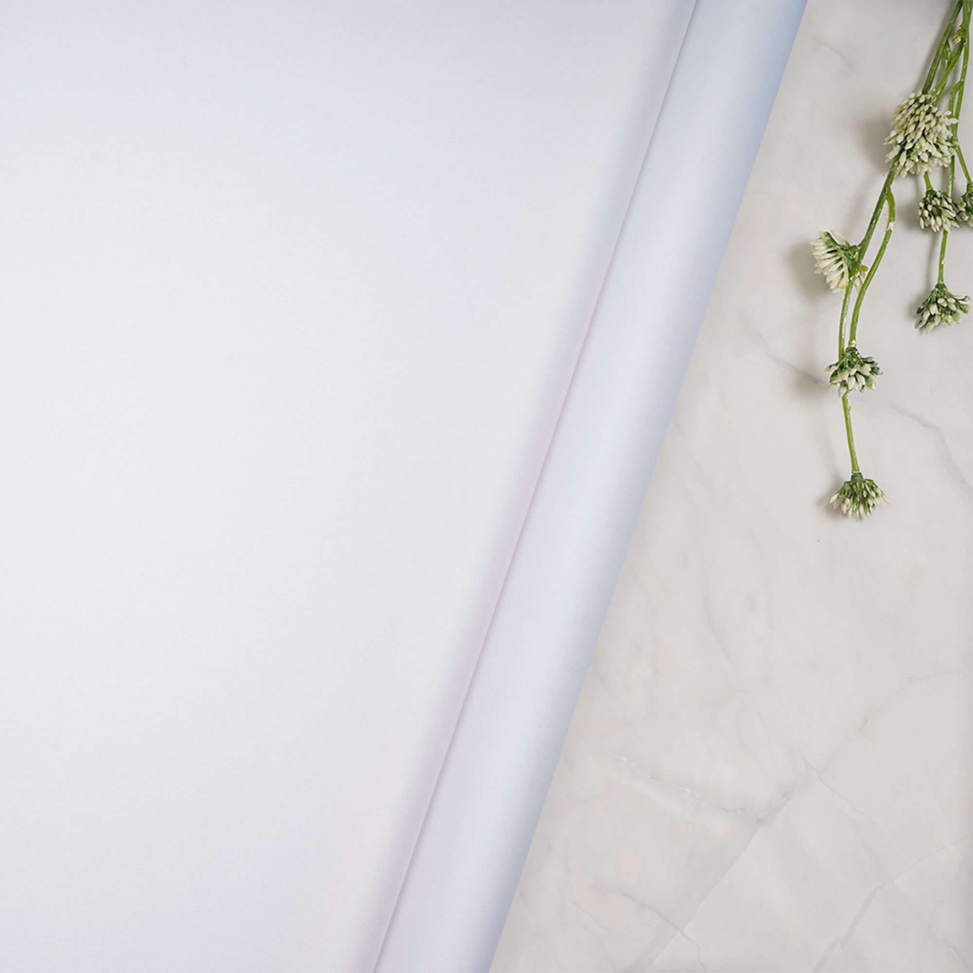 White Solid Dyed Imported Velvet Satin Fabric (60" Width)