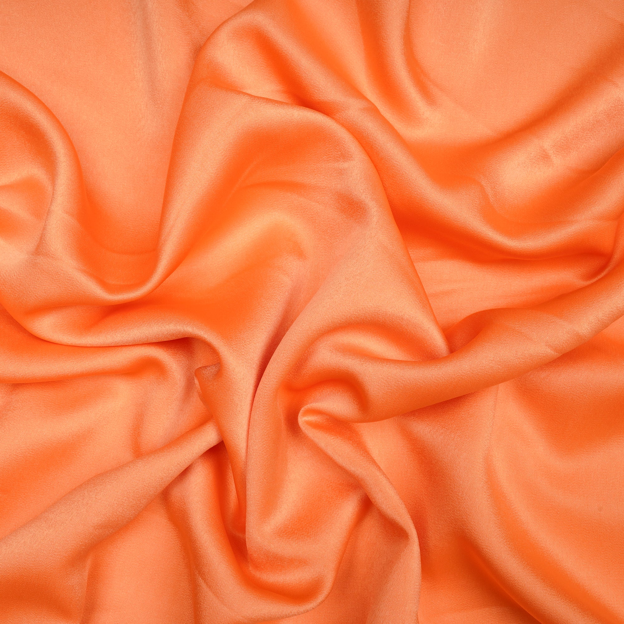 Tangerine Solid Dyed Imported Velvet Satin Fabric (60" Width)