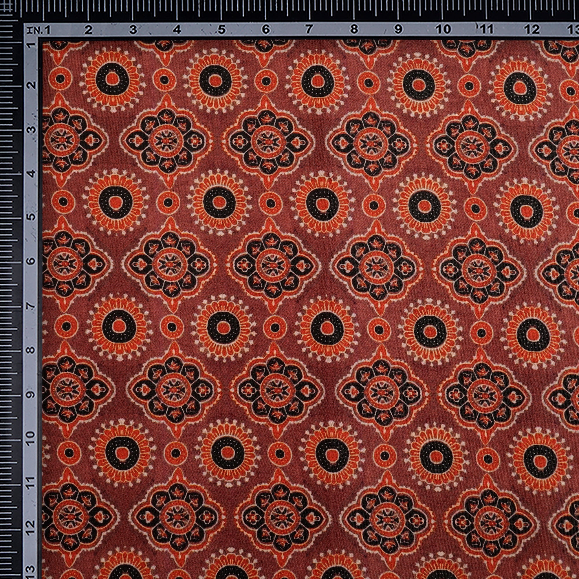 Redwood Burl Traditional Pattern Digital Printed Cherry Crepe Fabric (60" Width)