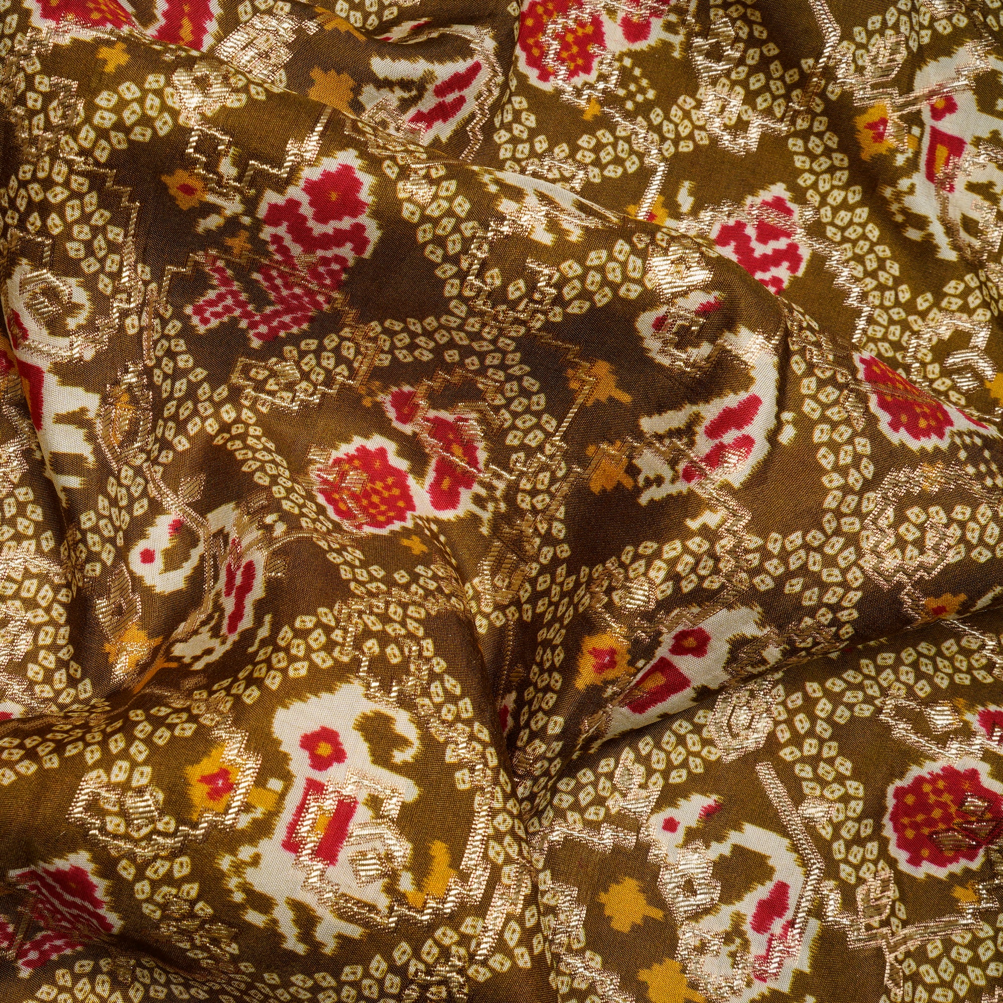 Multi Color Traditional Pattern Printed Fancy Banarasi Viscose Jacquard Fabric