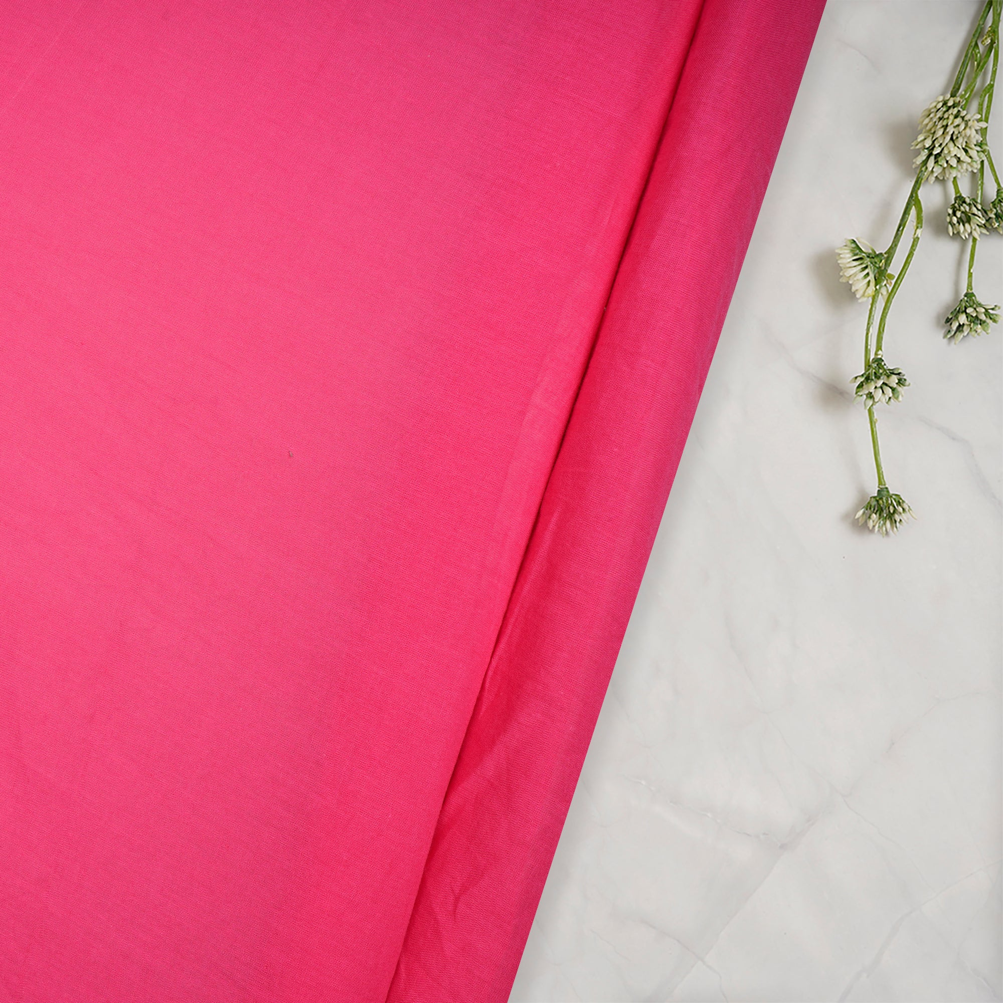 (Pre-Cut 0.80 Mtr)Pink Piece Dyed Cotton Voile Fabric