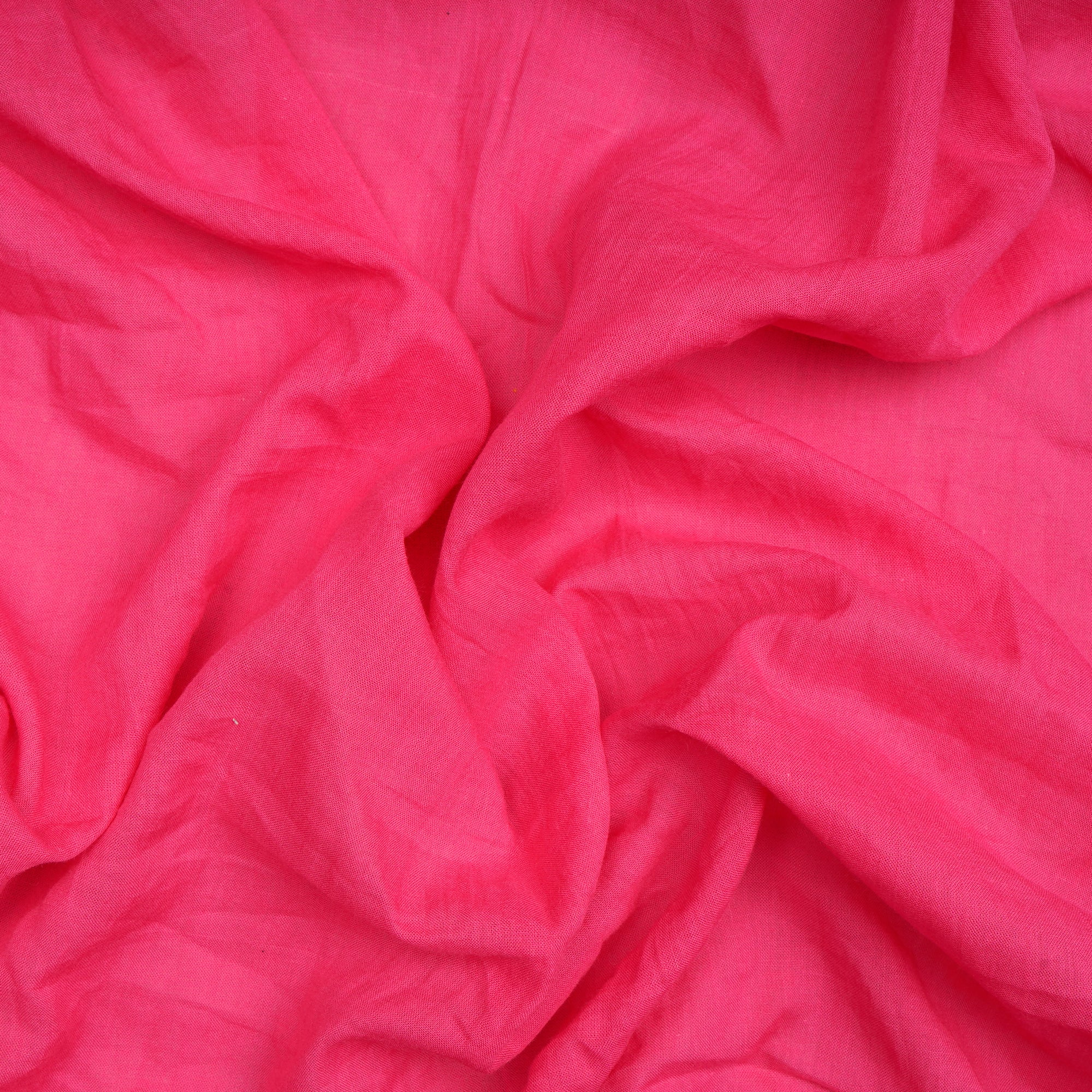 (Pre-Cut 0.80 Mtr)Pink Piece Dyed Cotton Voile Fabric
