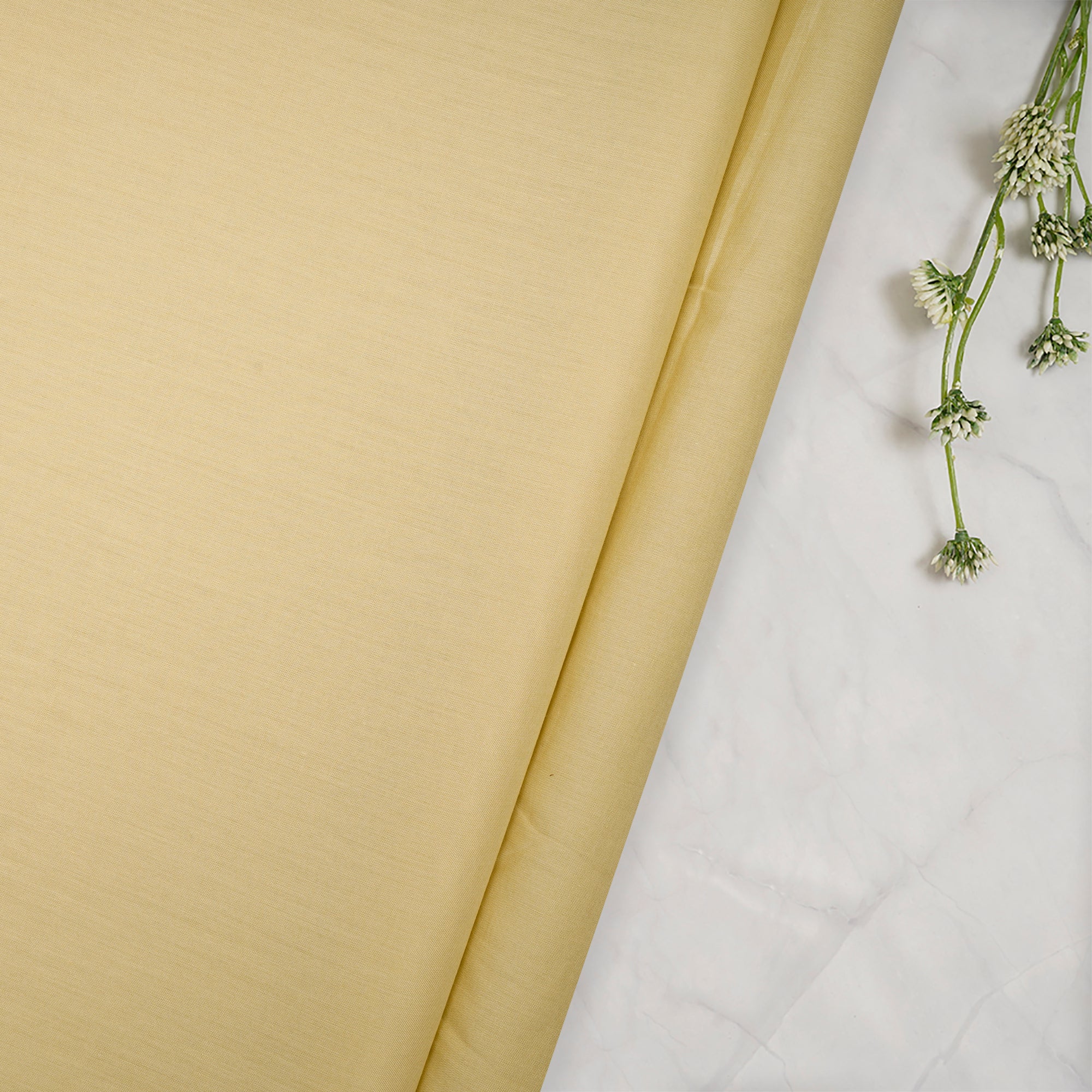 (Pre-Cut 4.85 Mtr)Yellow Cotton Voile Fabric