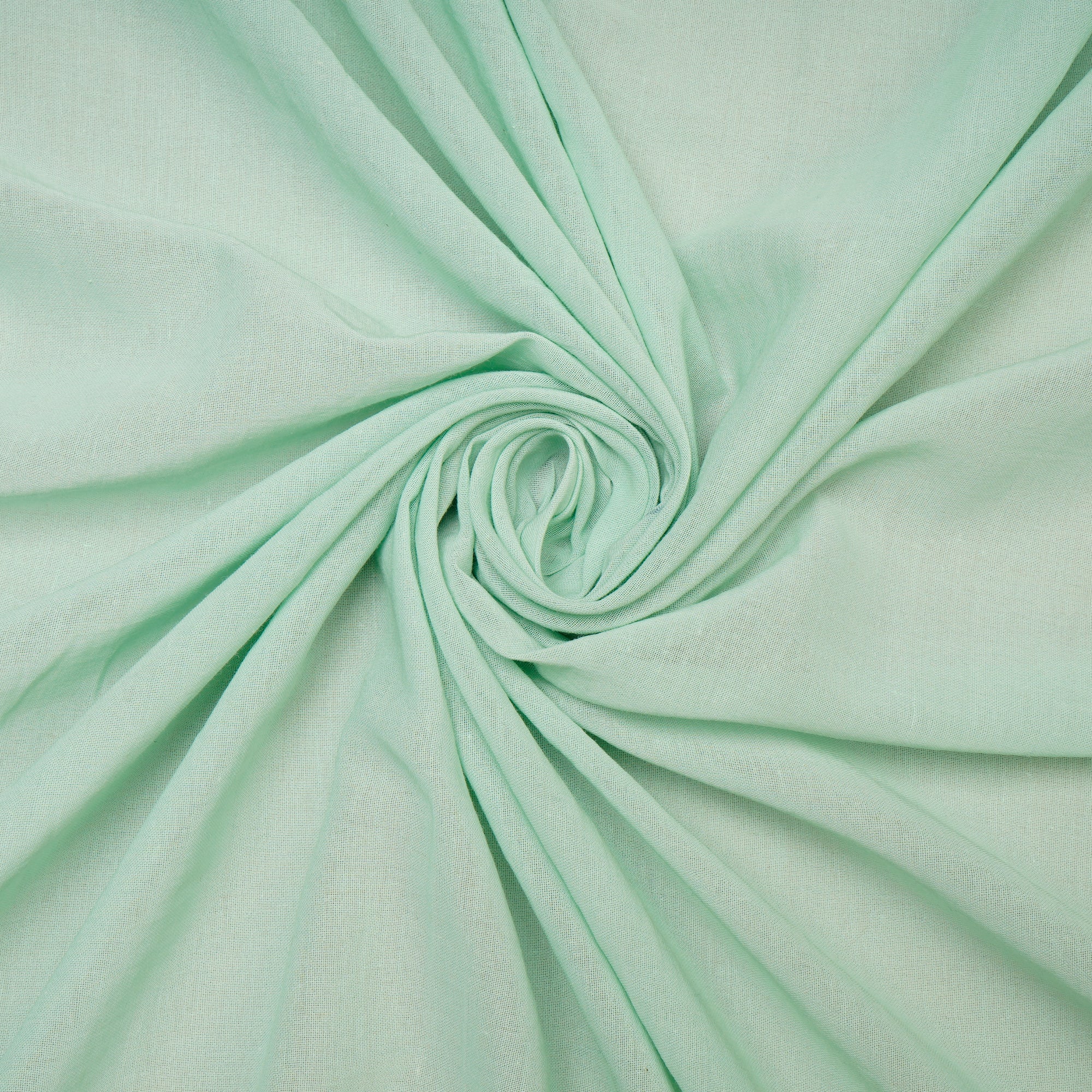 (Pre Cut 0.70 Mtr )Mint Green Mill Dyed High Twist 2x2 Cotton Voile Fabric