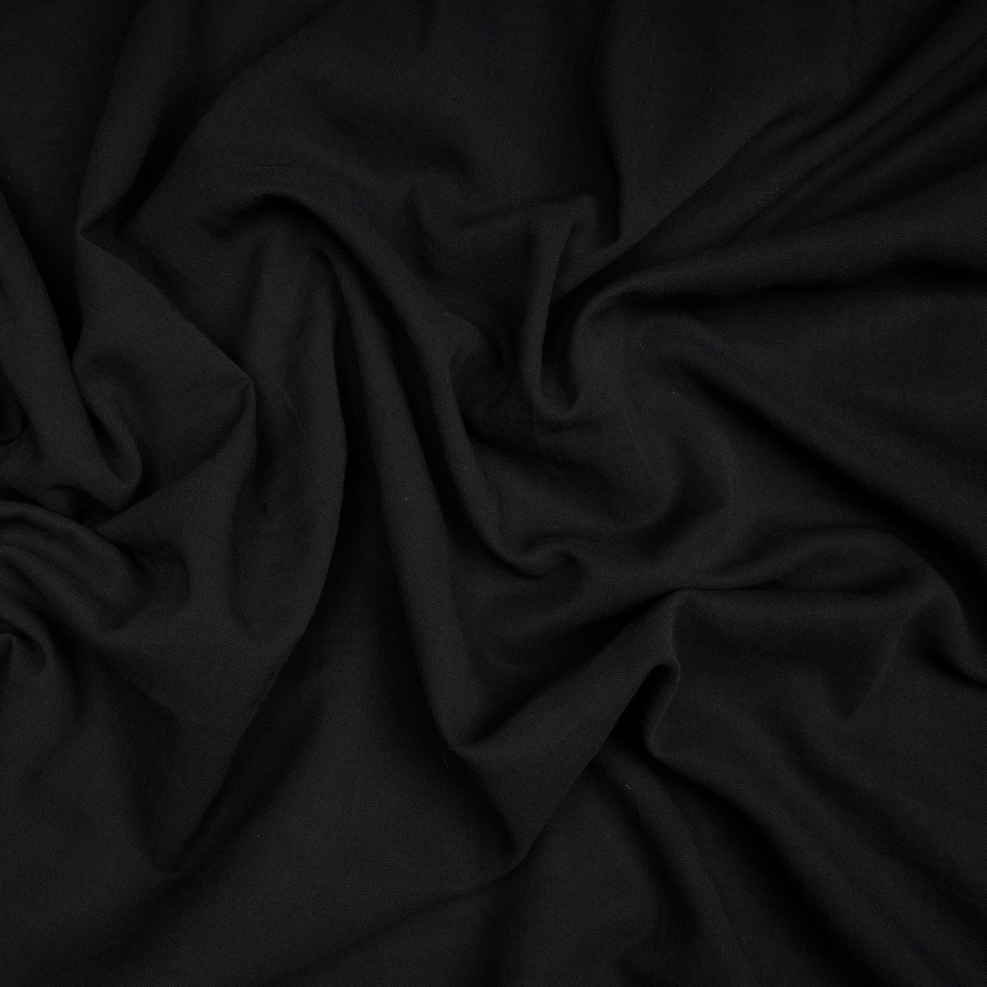 (Pre-Cut 2.00 Mtr)Black Piece Dyed High Twist 2x2 Cotton Voile Fabric