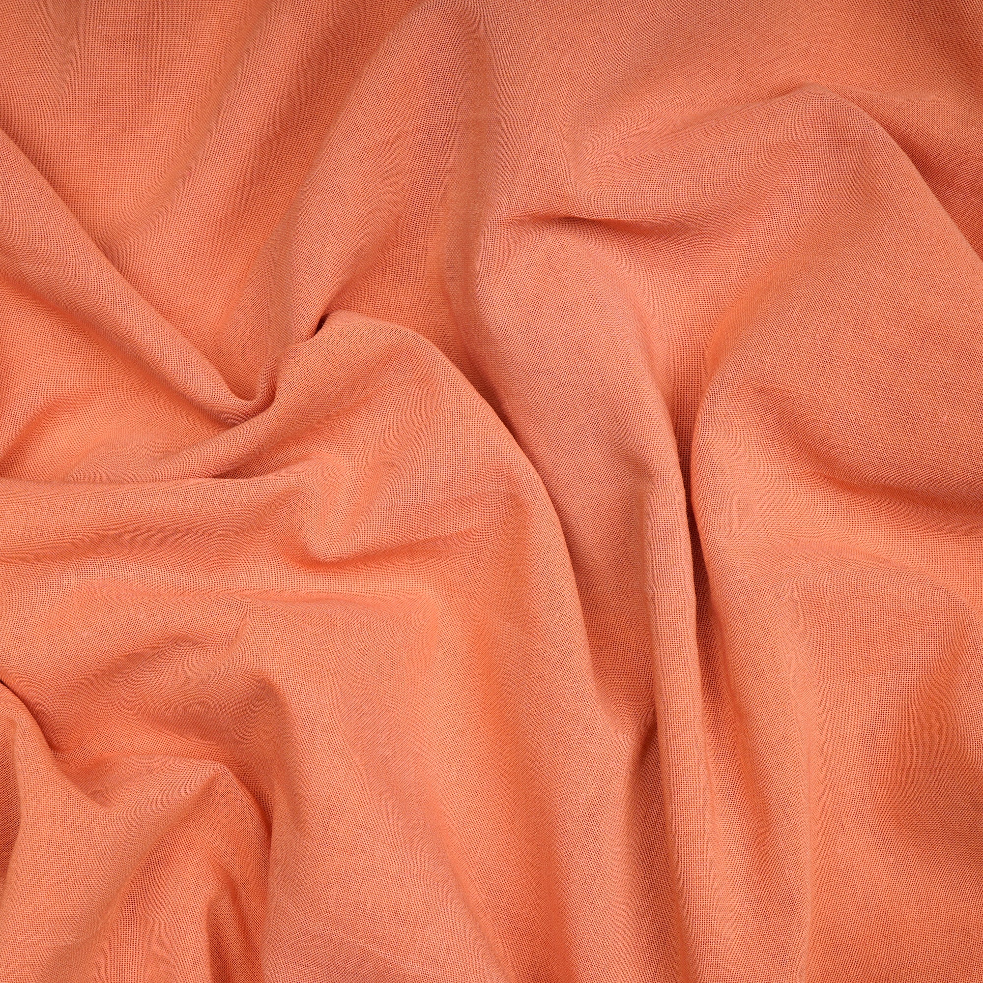 (Pre-Cut 2.30 Mtr)Peach Piece Dyed Plain Cotton Fabric