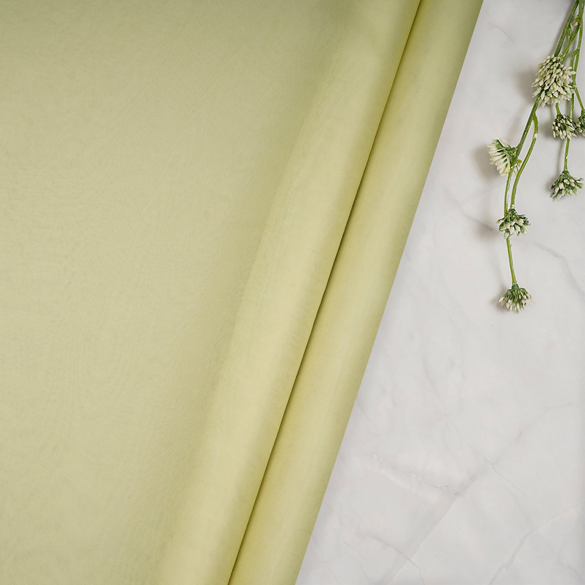 (Pre-Cut 3.35 Mtr)White Jade Piece Dyed Plain Organza Silk Fabric