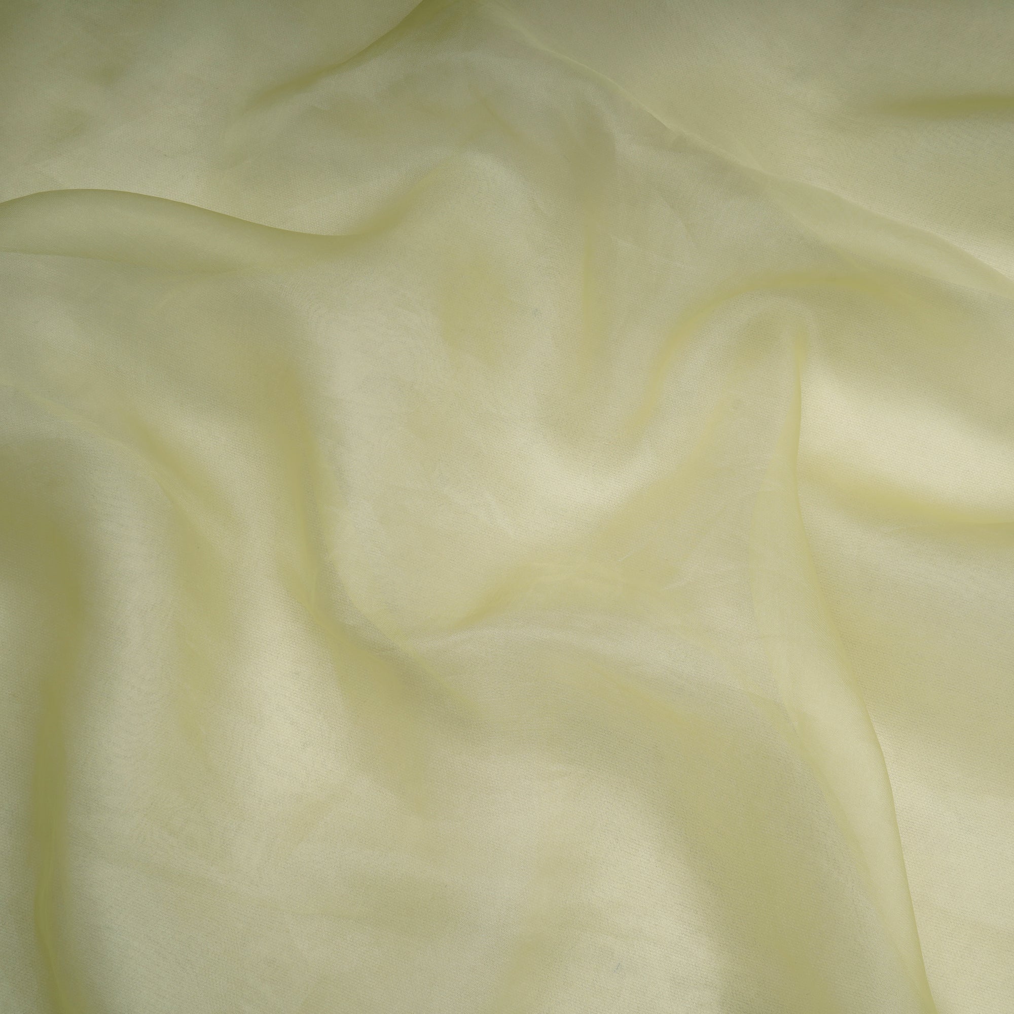 (Pre-Cut 3.35 Mtr)White Jade Piece Dyed Plain Organza Silk Fabric