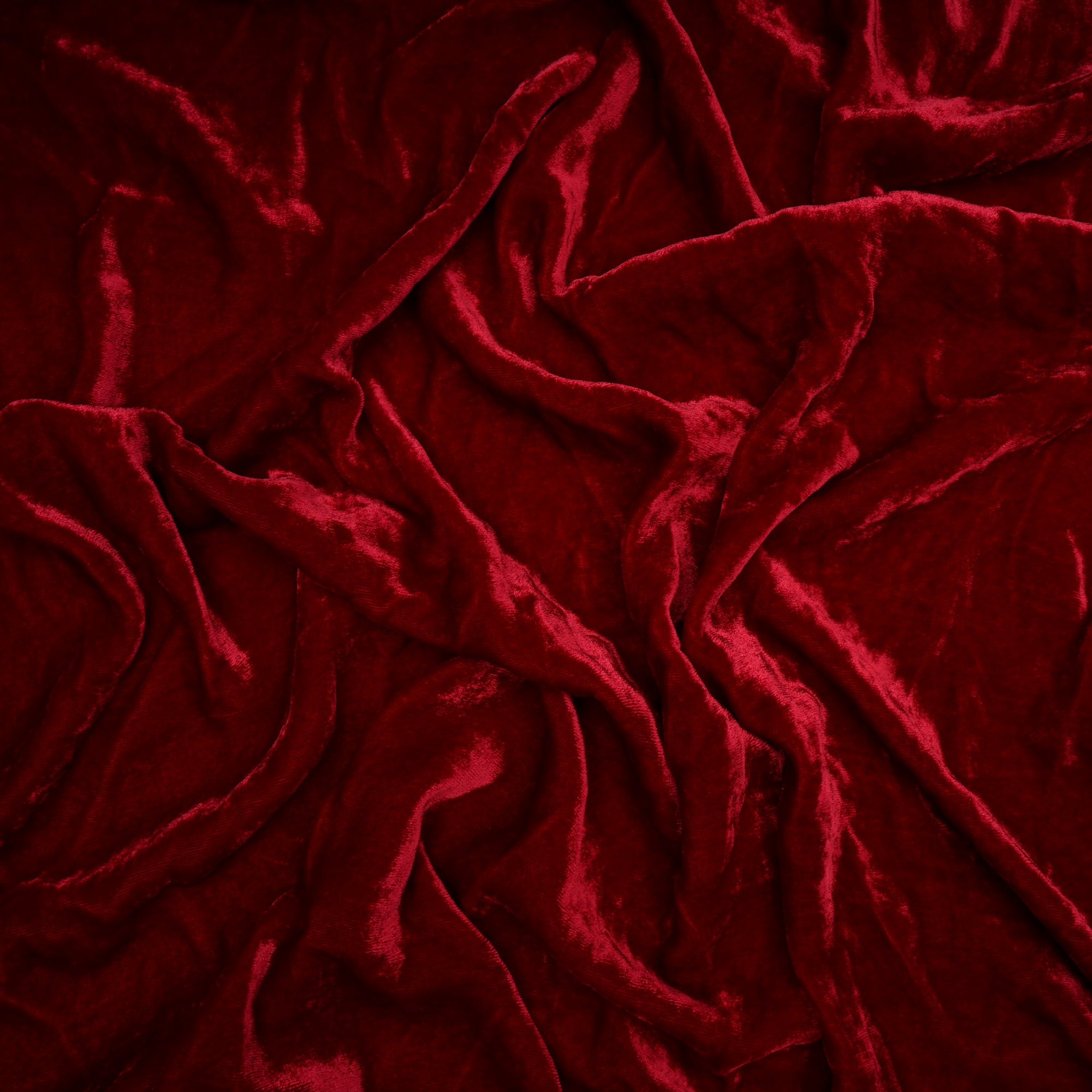 (Pre-Cut 1.00 Mtr)Maroon Color Viscose Silk Velvet Fabric