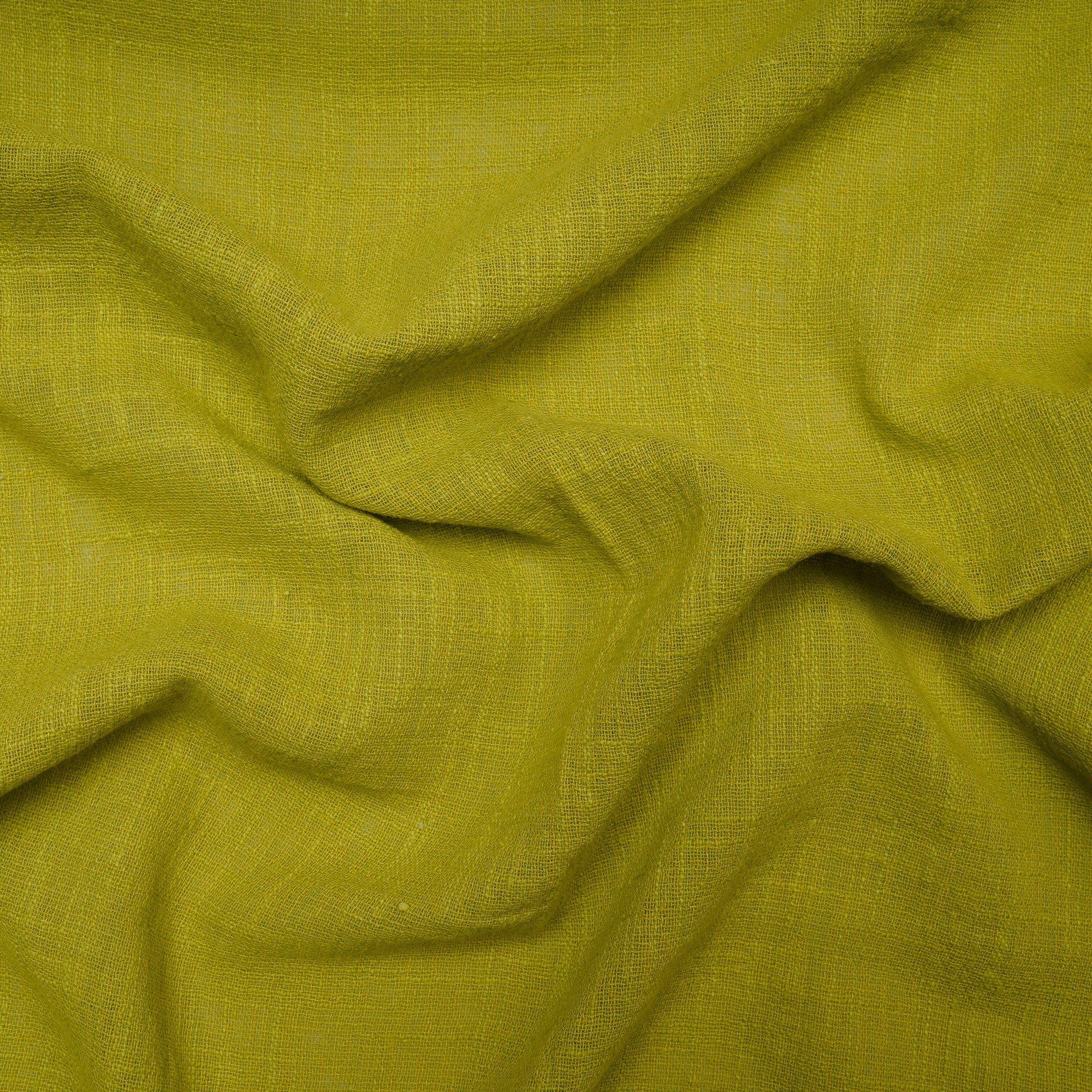 (Pre Cut 0.50 Mtr)Green Color Mill Dyed Cotton Viscose Slub Fabric