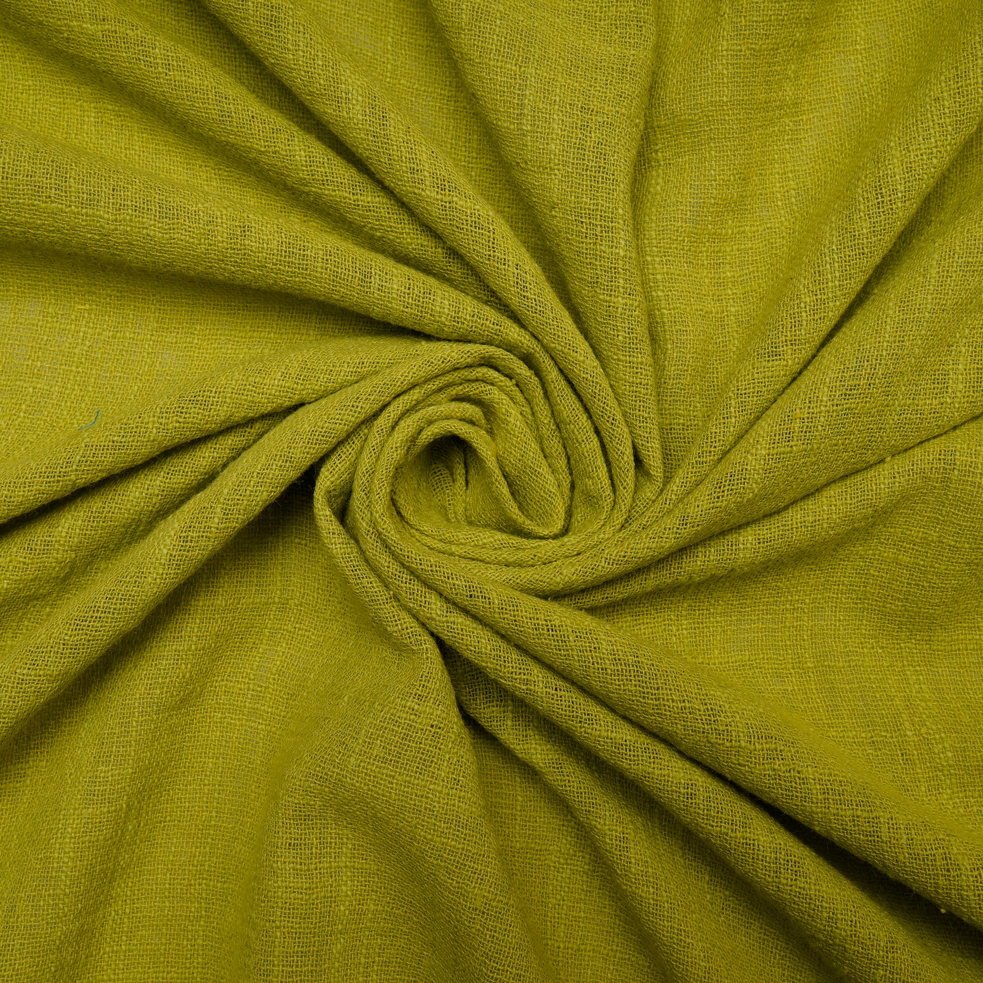 (Pre Cut 0.50 Mtr)Green Color Mill Dyed Cotton Viscose Slub Fabric