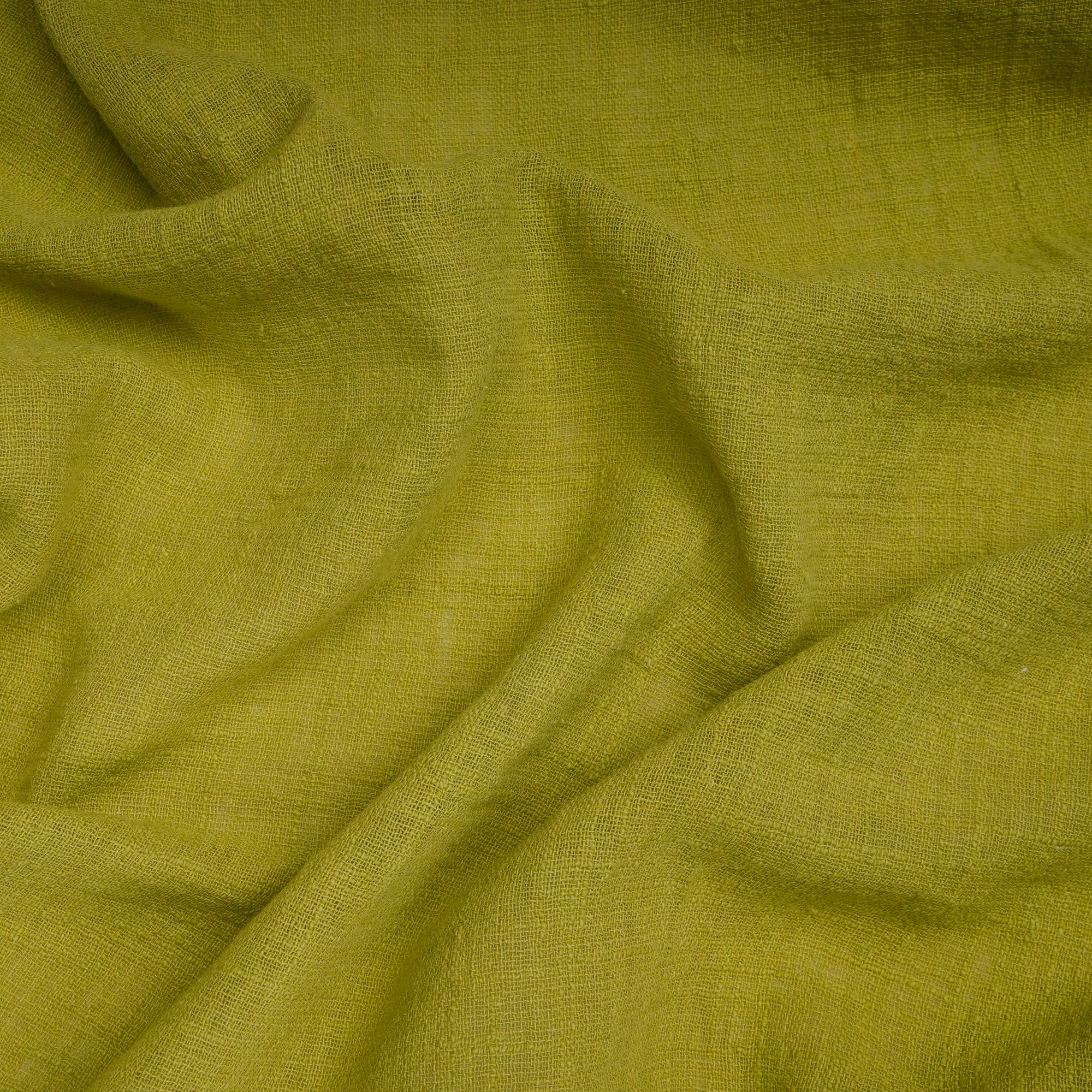 (Pre-Cut 1.00 Mtr)Green Mill Dyed Cotton Viscose Slub Fabric