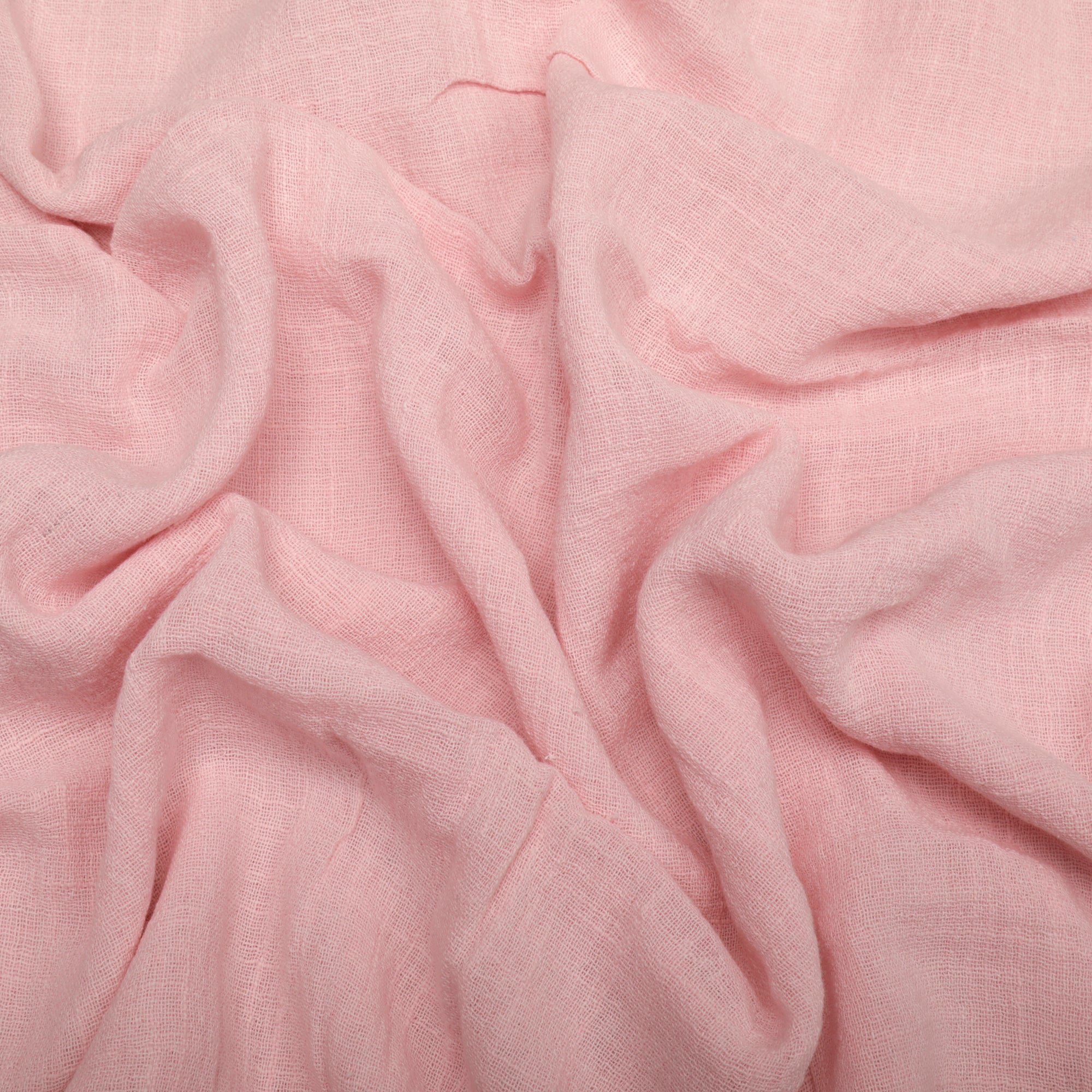 (Pre-Cut 2.45 Mtr)Baby Pink Color Mill Dyed Cotton Viscose Slub Fabric