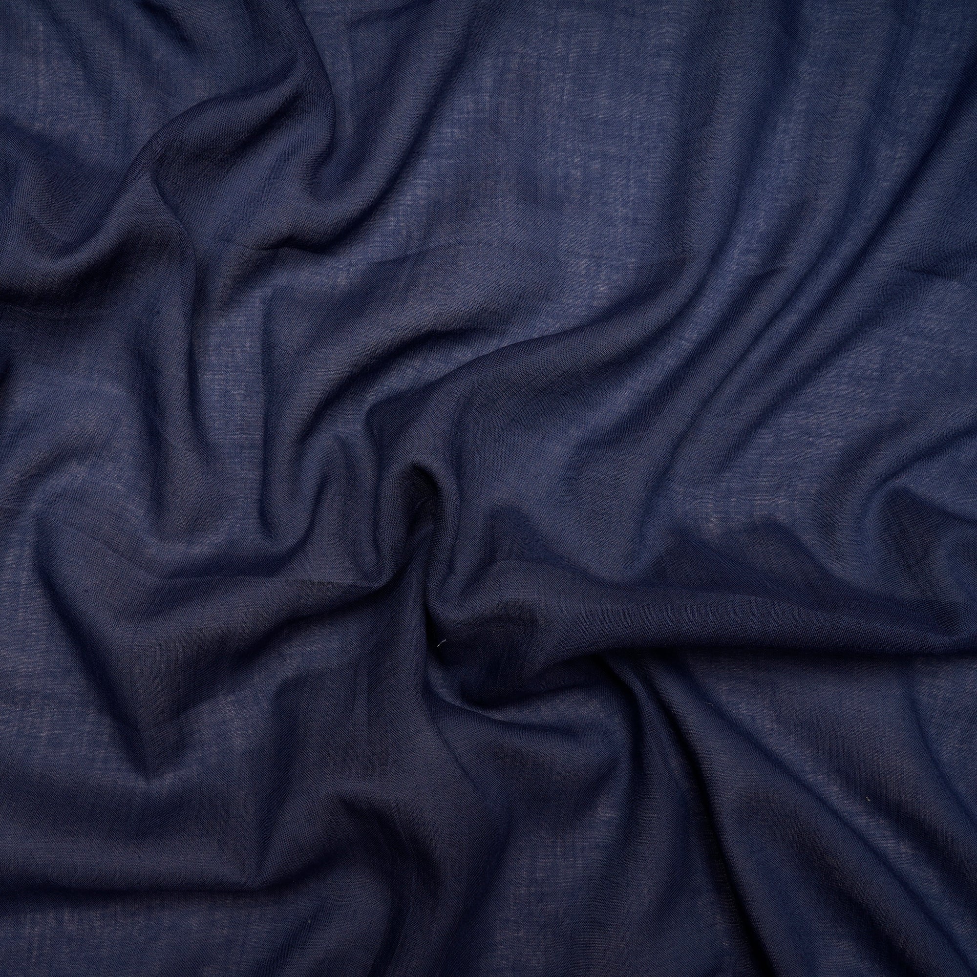(Pre Cut 0.65 Mtr )Navy Cotton Mulmul Fabric