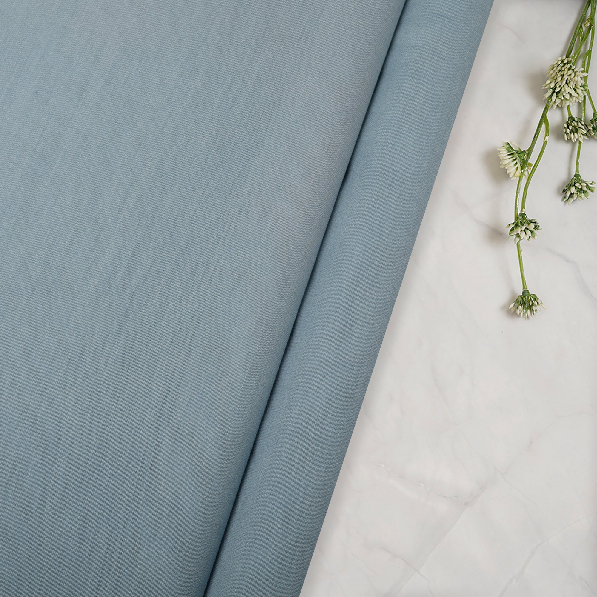 (Pre-Cut 1.30 Mtr)Ice Blue Dyed Rapier Chanderi Fabric