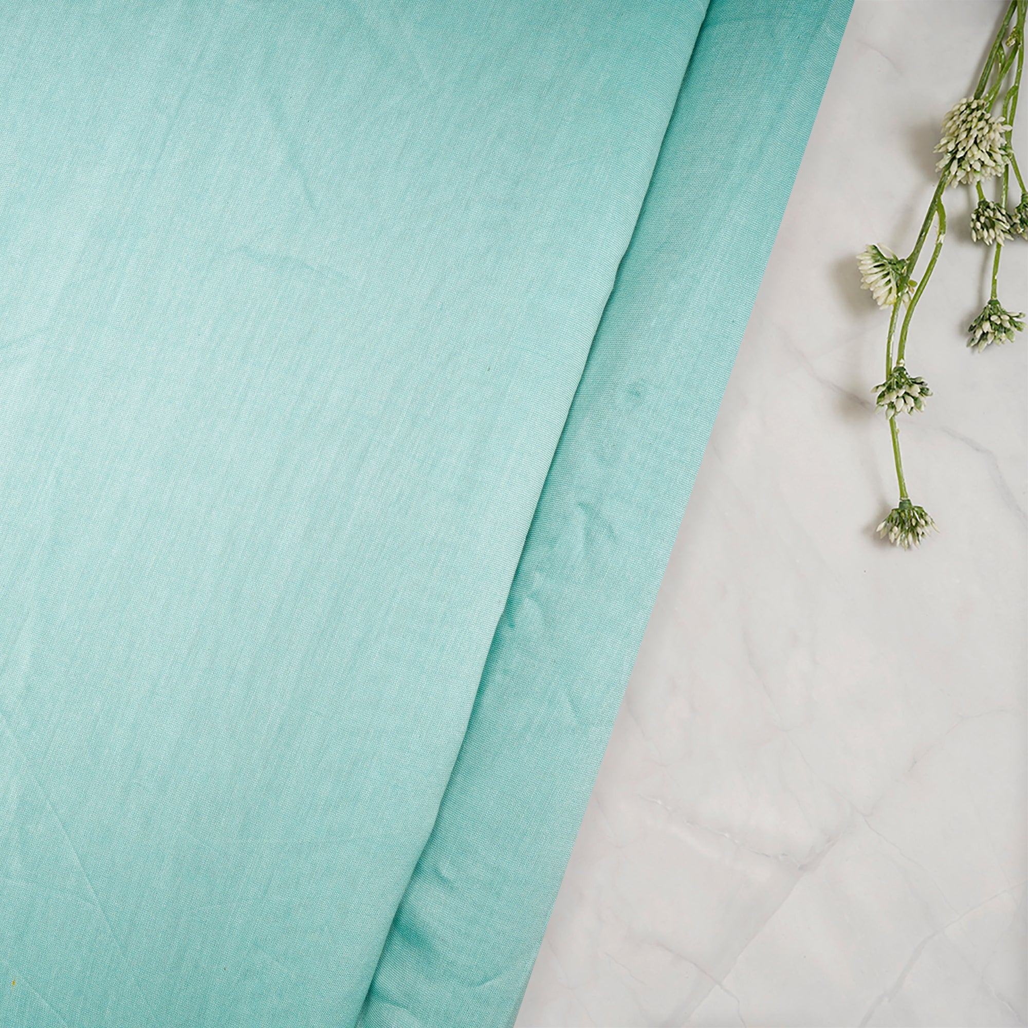 (Pre-Cut 2.50 Mtr)Light Blue Piece Dyed Rapier Chanderi Fabric