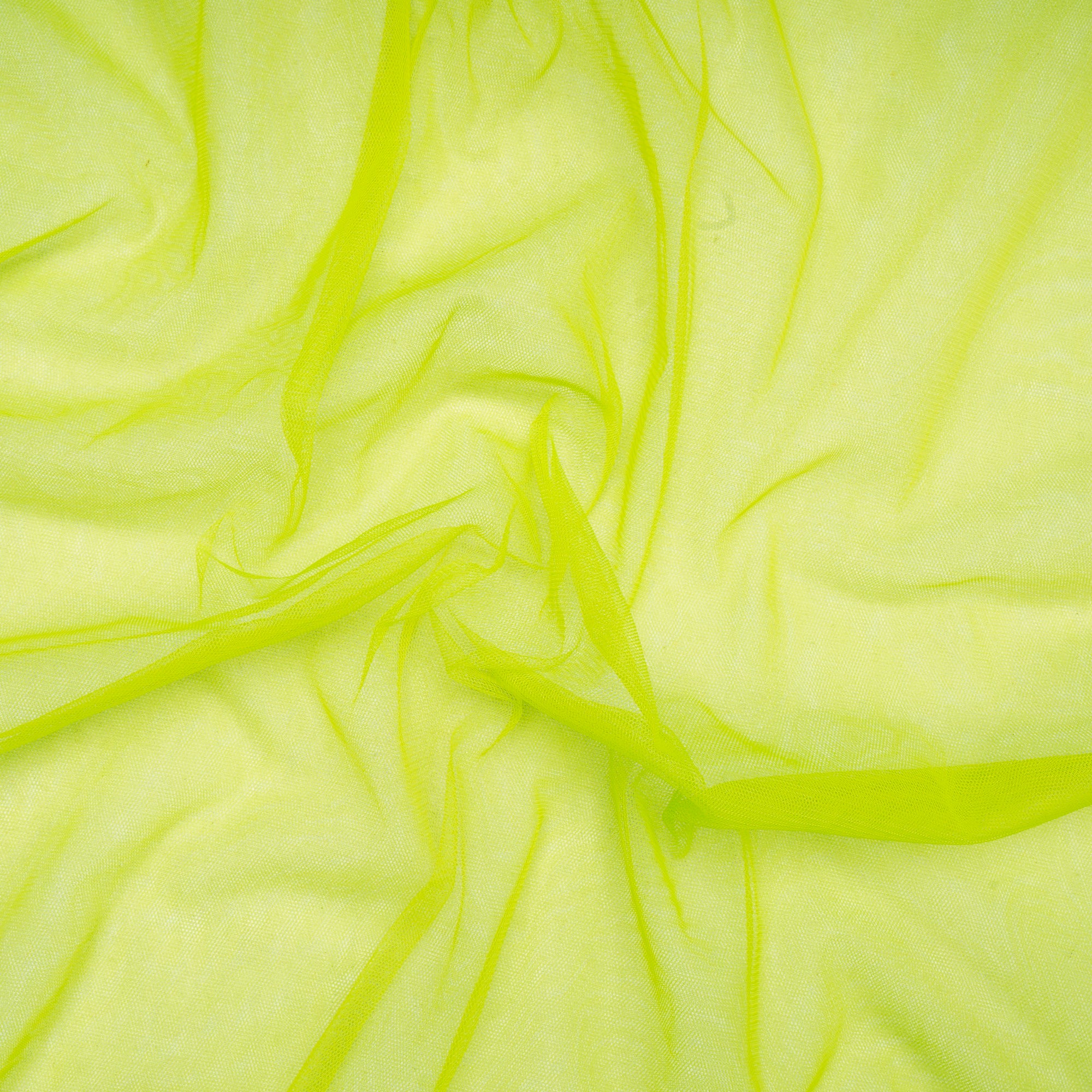 (Pre-Cut 1.00 Mtr)Lime Green Color Nylon Butterfly Net Fabric