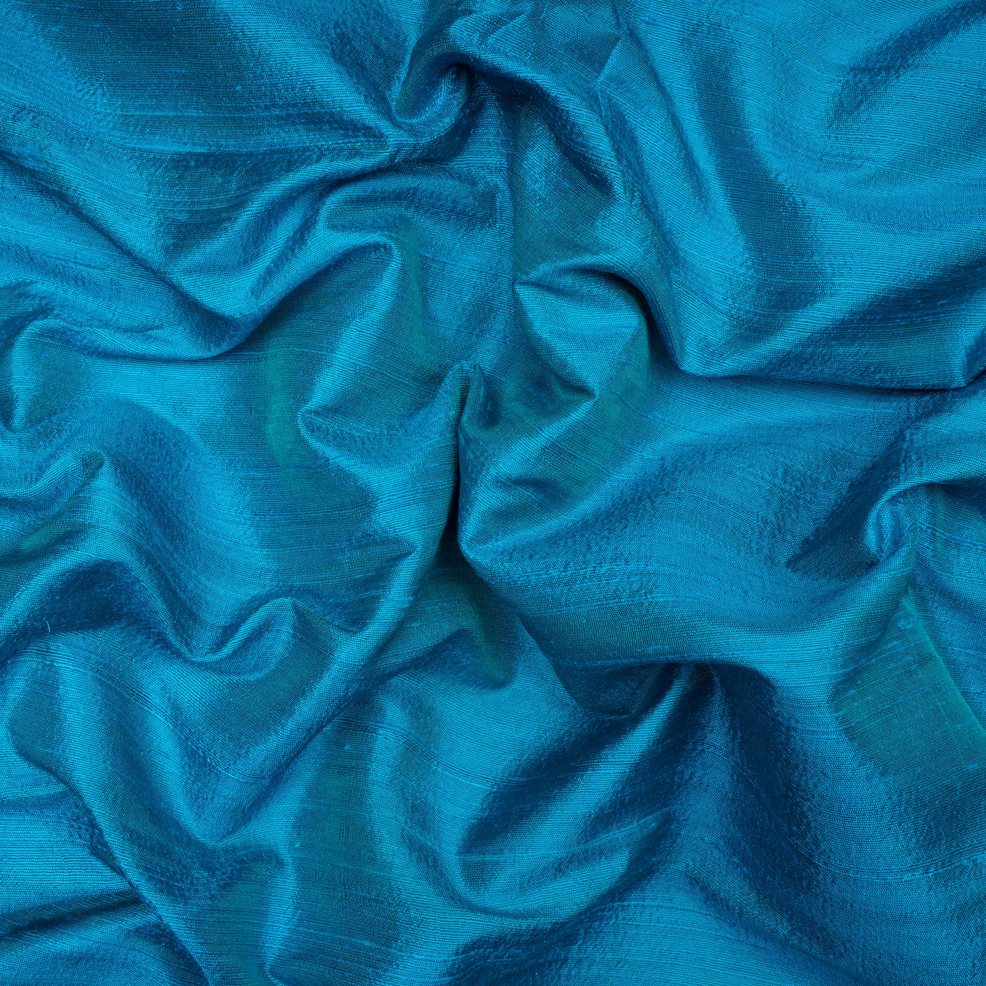 (Pre-Cut 2.50 Mtr)Blue Blended Dupion Silk Fabric