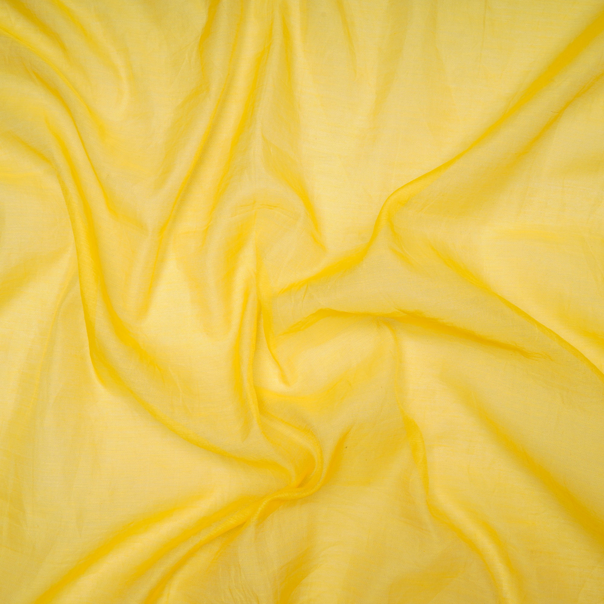 (Pre Cut 0.75 Mtr )Yellow Color Piece Dyed Fine Chanderi Fabric