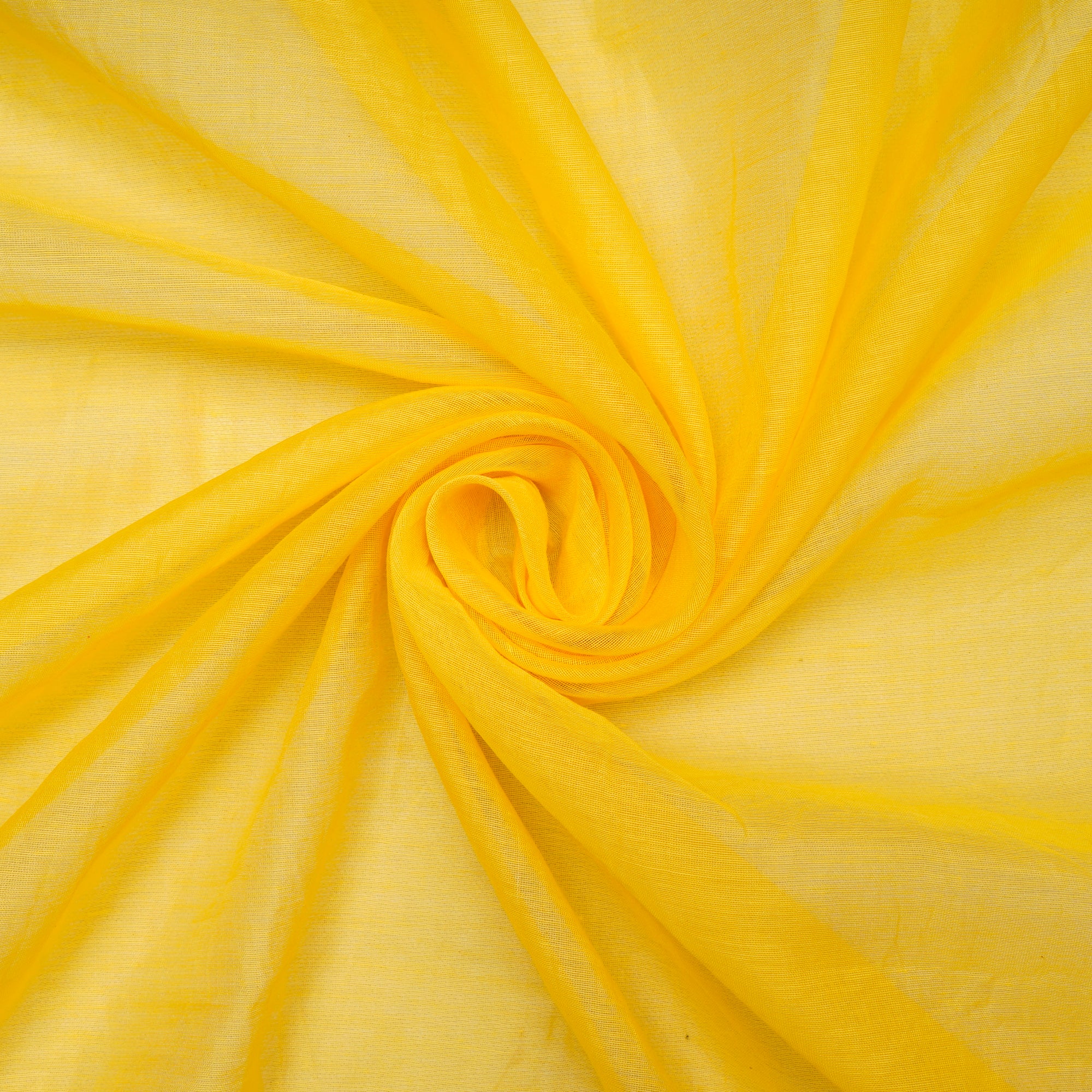 (Pre Cut 0.75 Mtr )Yellow Color Piece Dyed Fine Chanderi Fabric