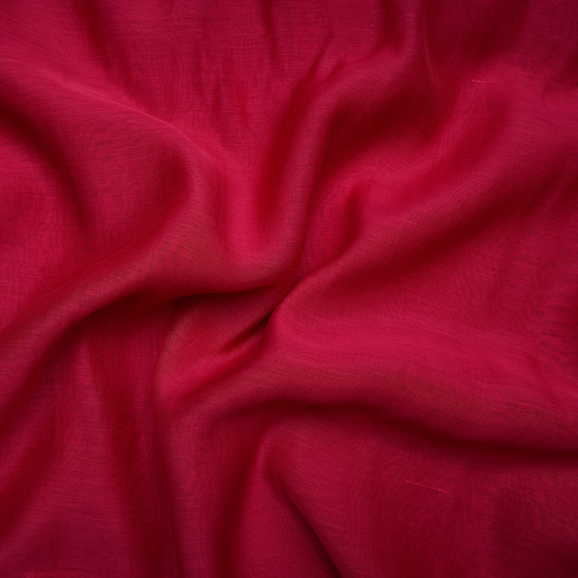 (Pre-Cut 1.00 Mtr)Rose Red Piece Dyed Plain Chanderi Fabric