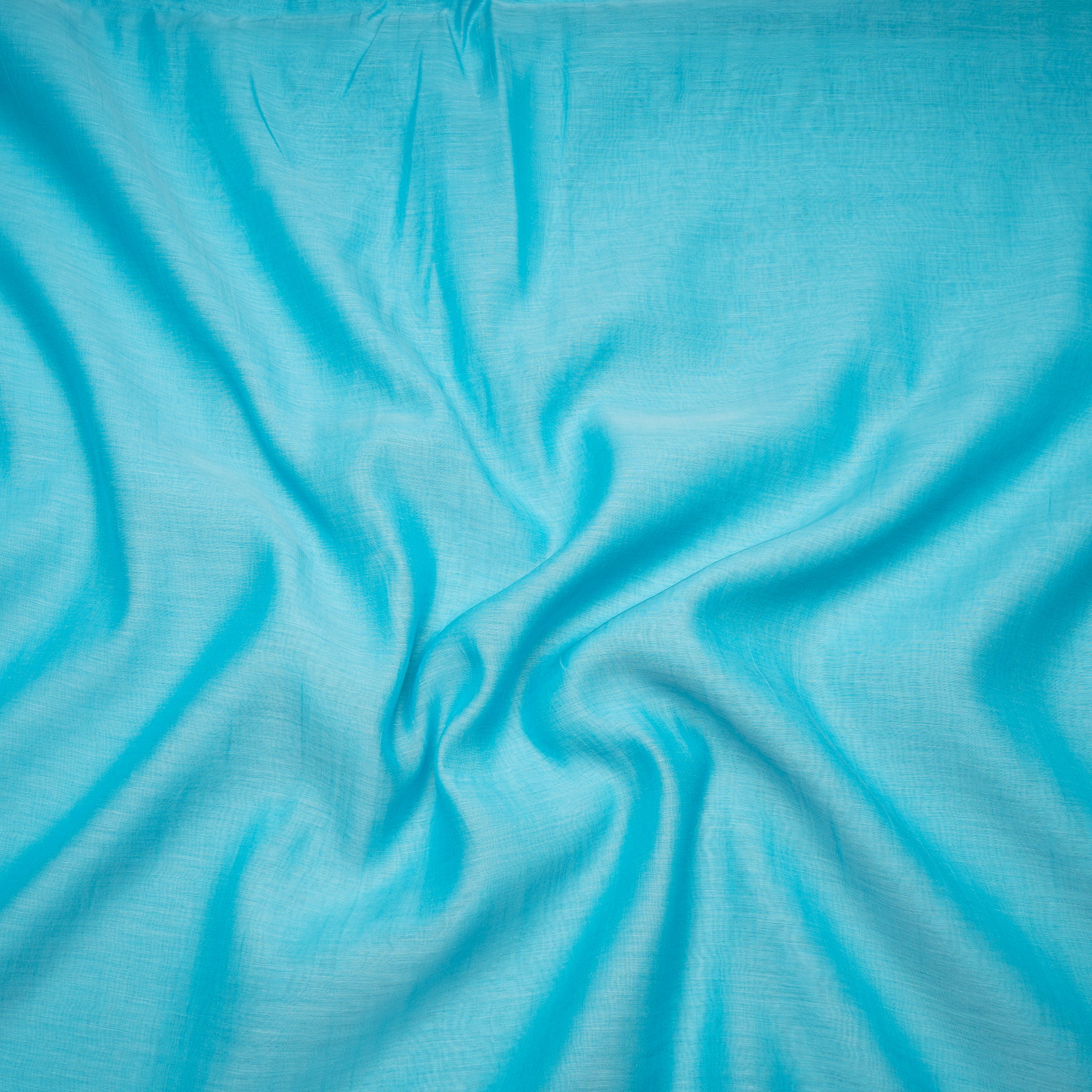 (Pre-Cut 2.45 Mtr)Light Blue Color Piece Dyed Fine Chanderi Fabric