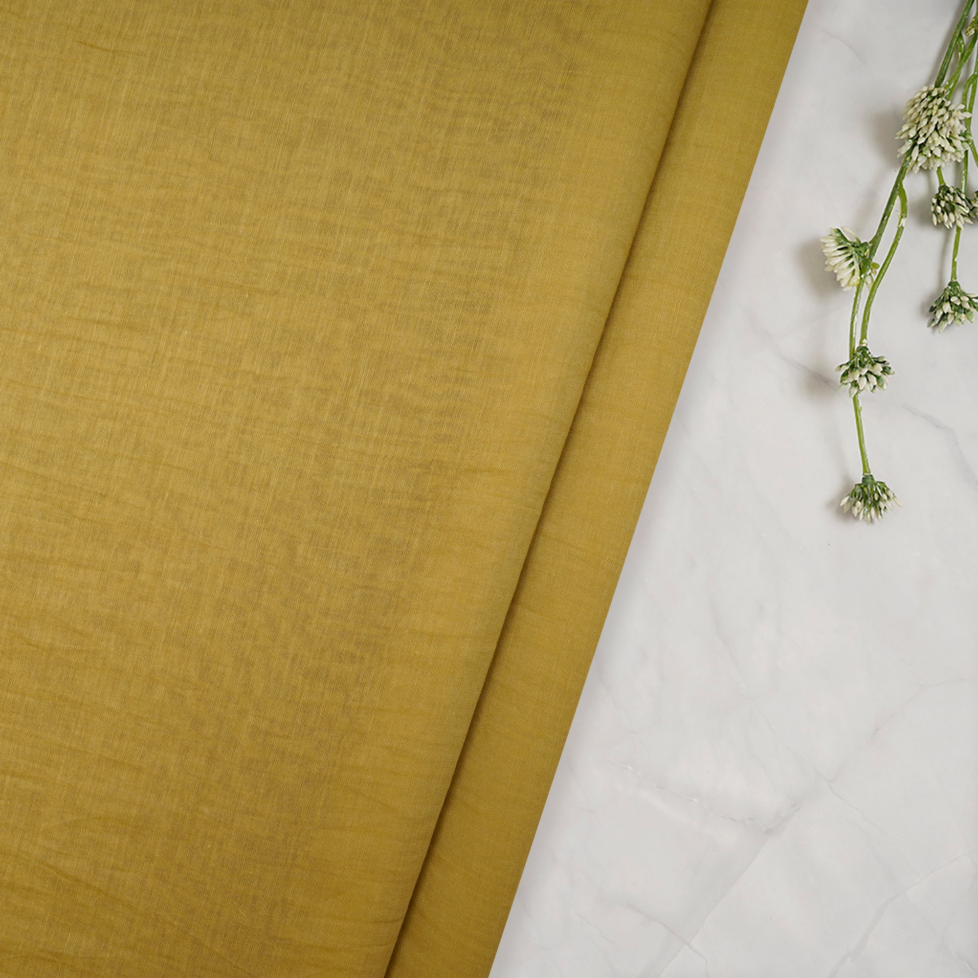 (Pre-Cut 2.50 Mtr)Corn Piece Dyed Fine Chanderi Fabric