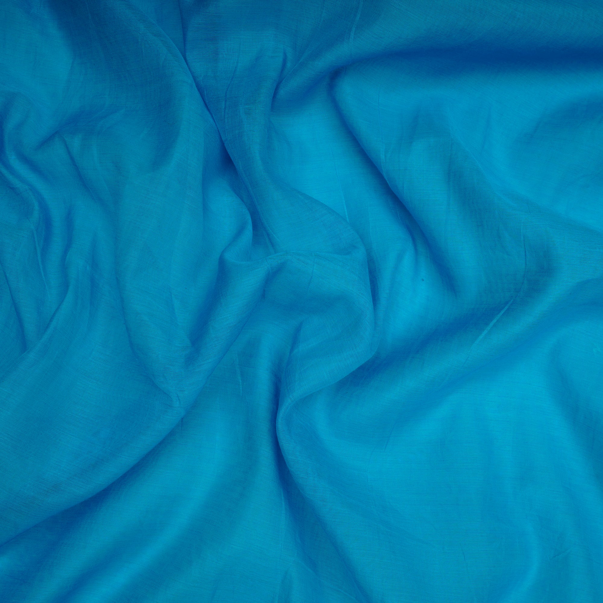 (Pre-Cut 2.50 Mtr)Hawaiian Ocean Piece Dyed Plain Silk-Cotton Fabric