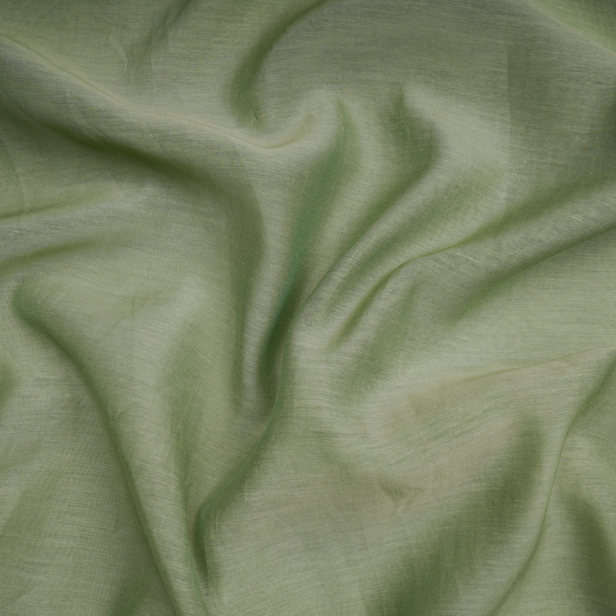 (Pre-Cut 2.55 Mtr)Sage Green Pure Fine Chanderi Fabric