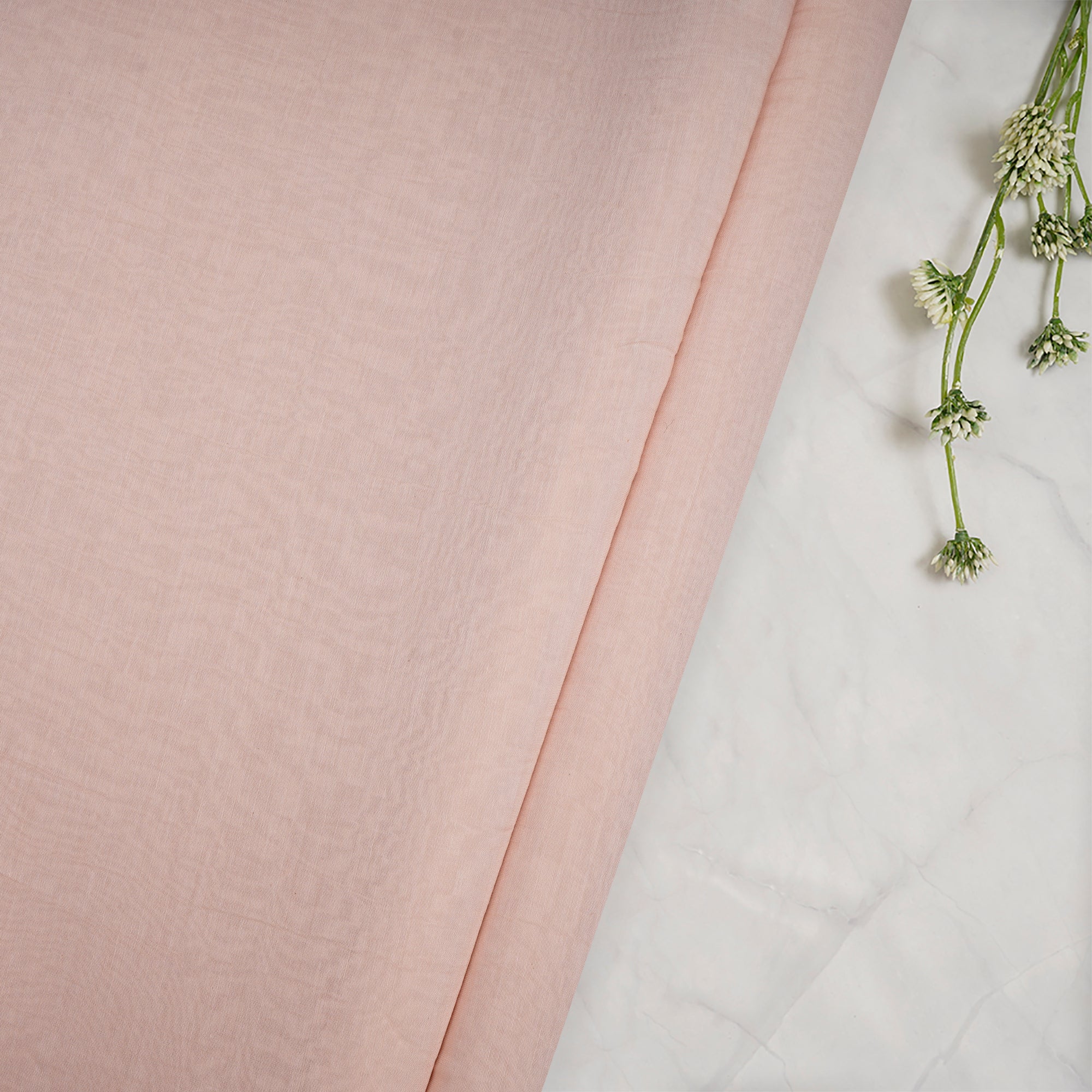 (Pre-Cut 3.20 Mtr)Pink Piece Dyed Plain Silk-Cotton Fabric