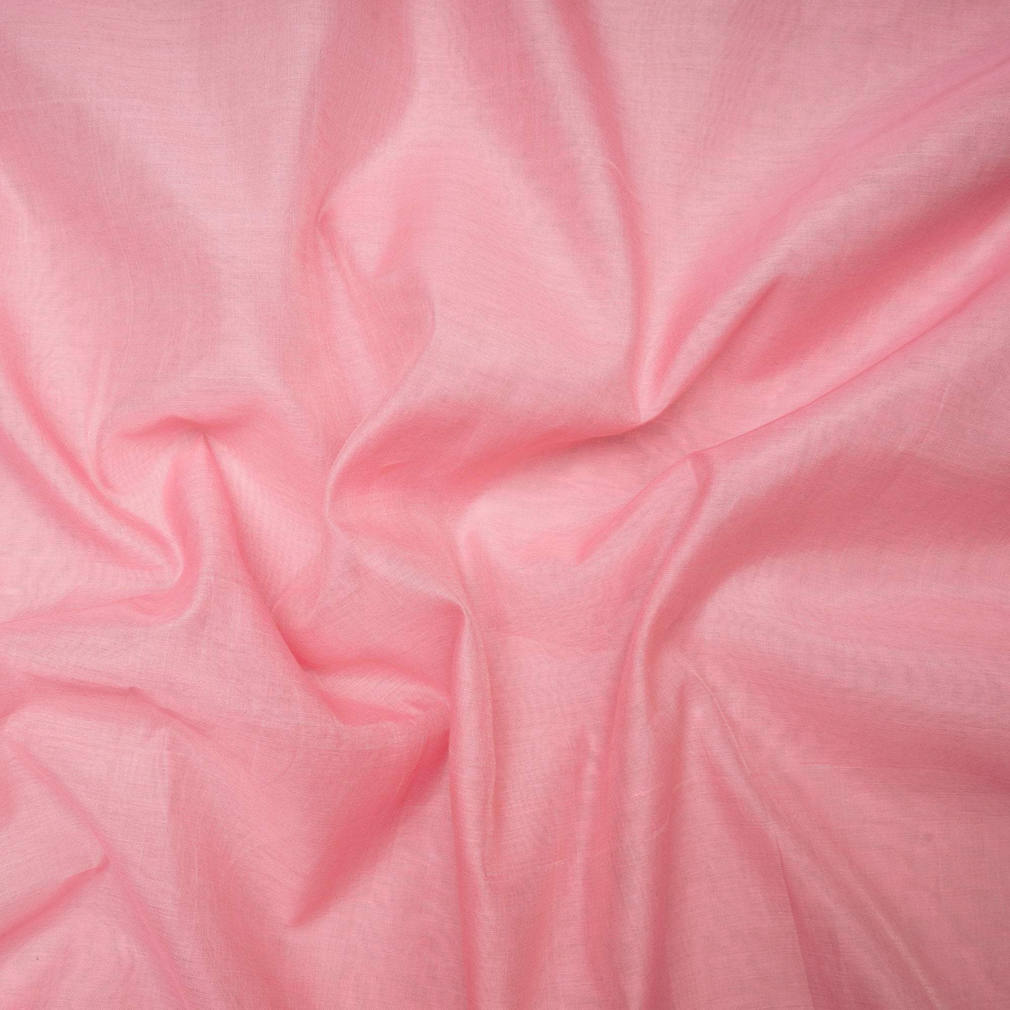 (Pre-Cut 4.35 Mtr) Pink Piece Dyed Plain Chanderi Fabric