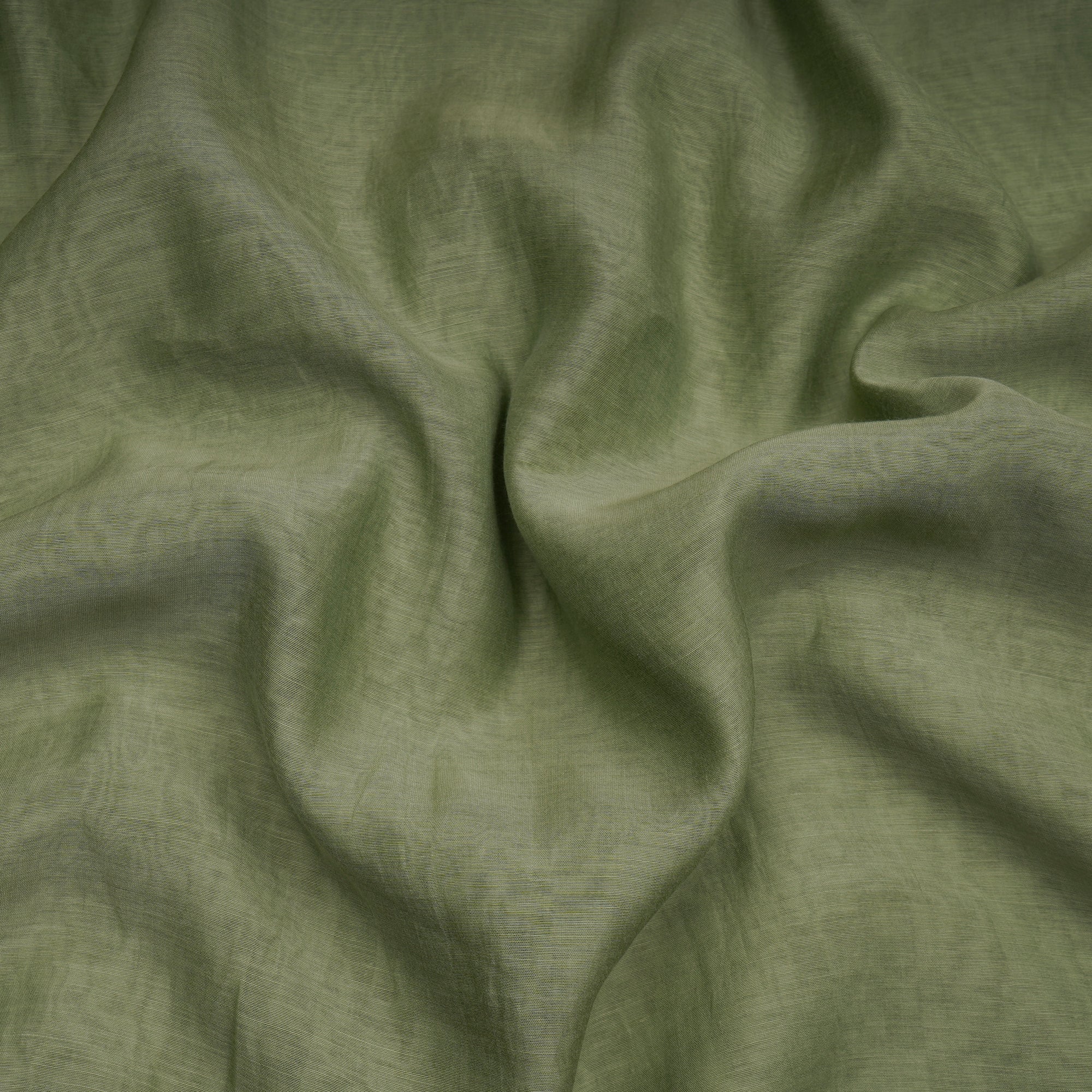(Pre-Cut 4.95 Mtr)Olive Green Yarn Dyed Pure Chanderi Fabric