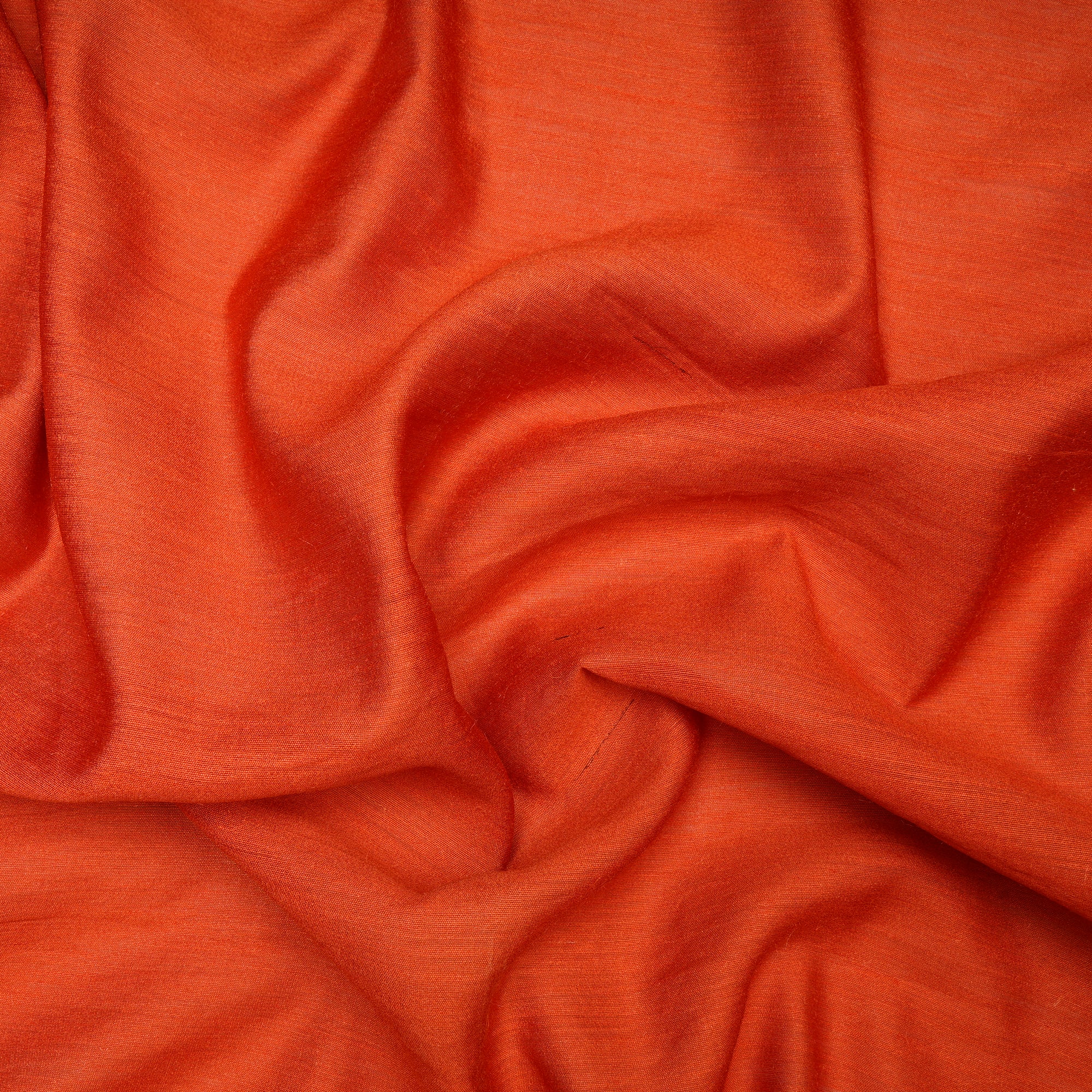 (Pre Cut 0.90 Mtr )Orange Natural Muga Silk Fabric