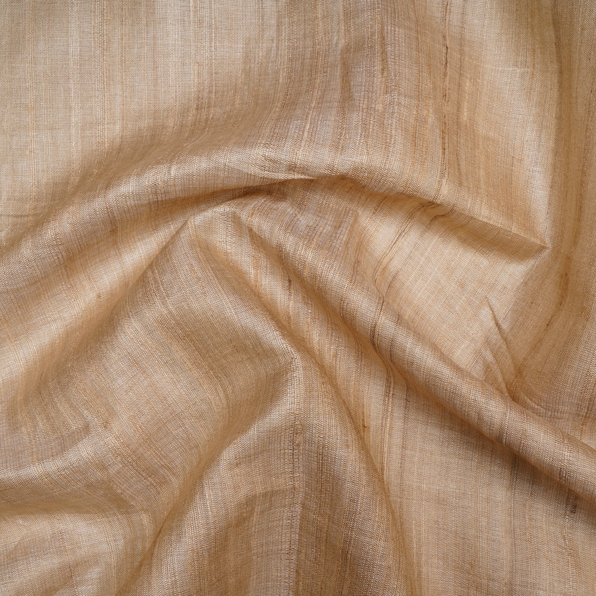 (Pre Cut 0.60 Mtr ) Beige Desi Tussar Silk Dyeable Fabric