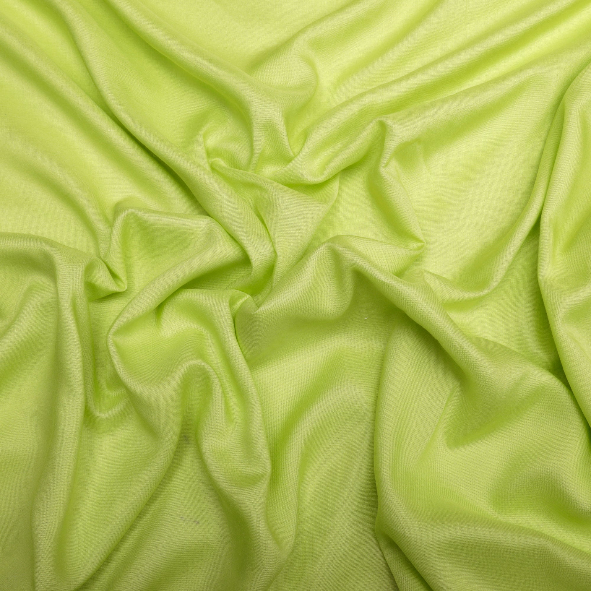 (Pre-Cut 2.10 Mtr)Parrot Green Color Plain Modal Fabric