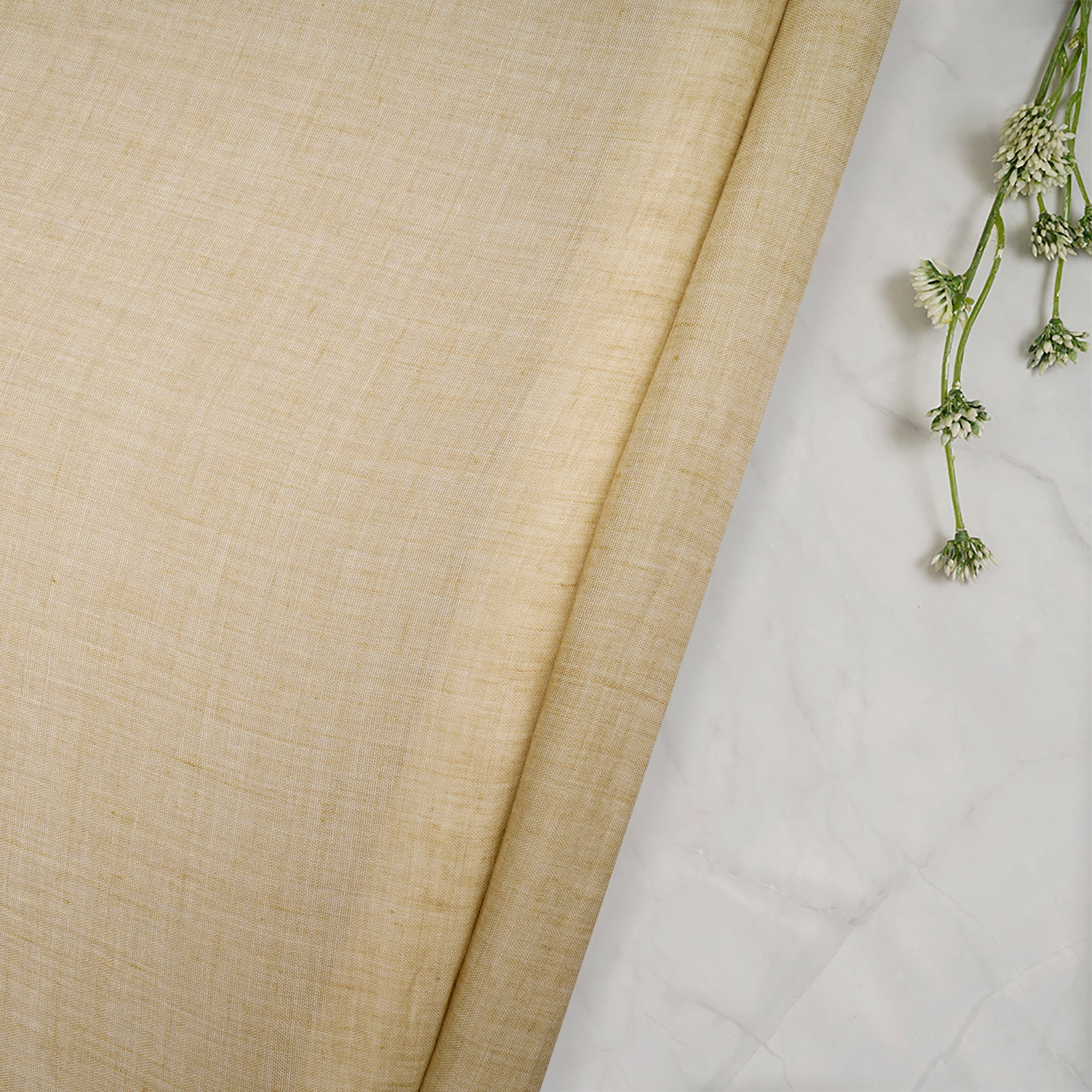 (Pre Cut 0.50 Mtr) Beige Color Cheese Cotton Fabric