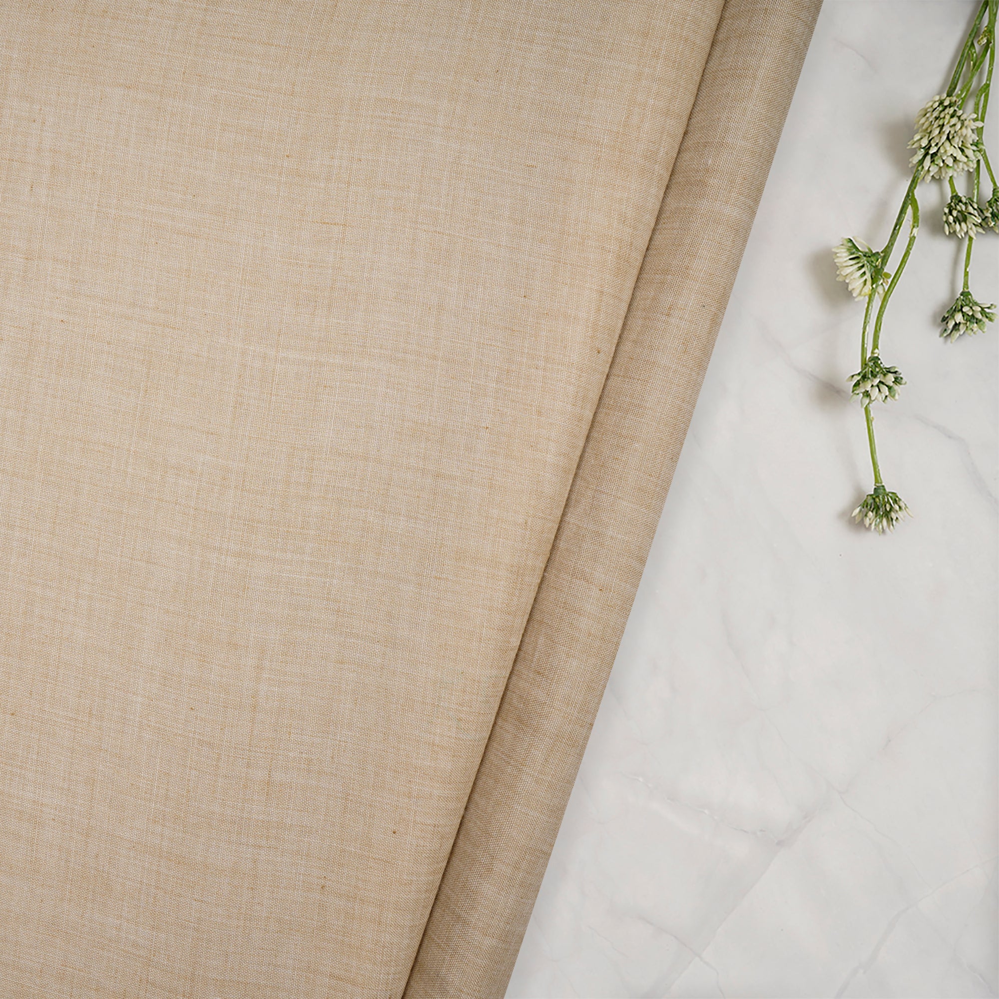 (Pre-Cut 0.90 Mtr) Khaki Cheese Cotton Fabric