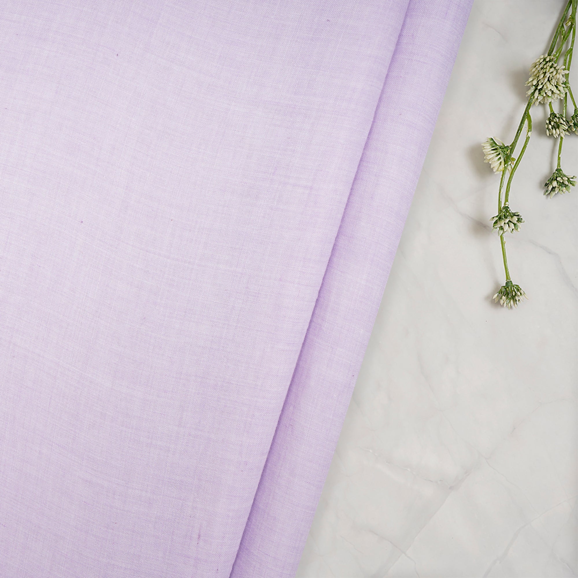 (Pre-Cut 1.60 Mtr)Lavender Cheese Cotton Chambray Fabric